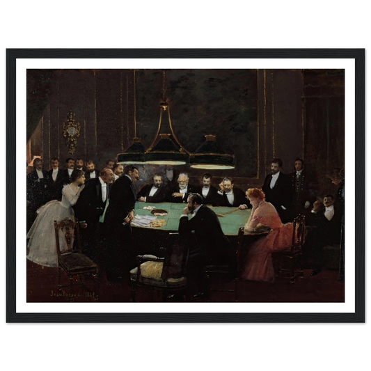 La salle de jeu (1889) Art Print | Jean Beraud - Framed Poster - 30x40 cm / 12x16″ - Black frame
