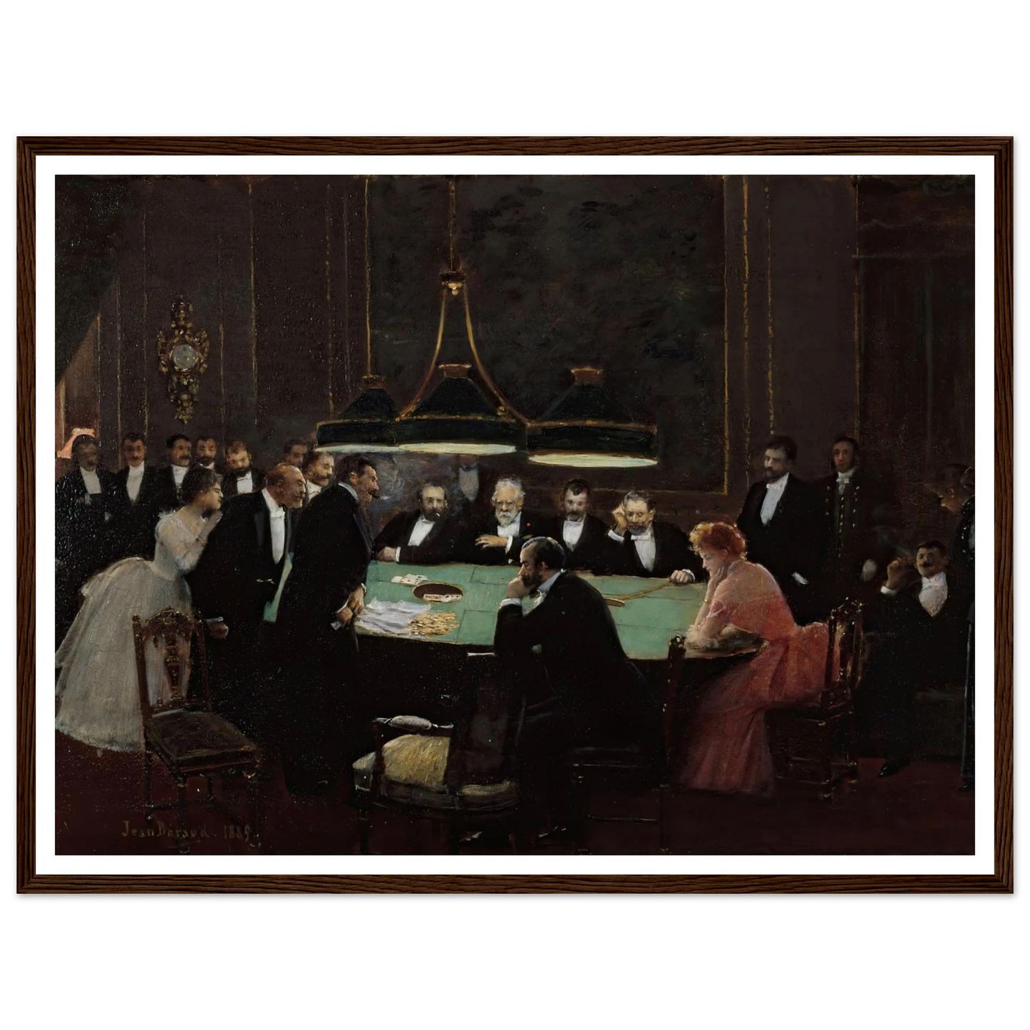 La salle de jeu (1889) Art Print | Jean Beraud - Framed Poster - 30x40 cm / 12x16″ - Black frame