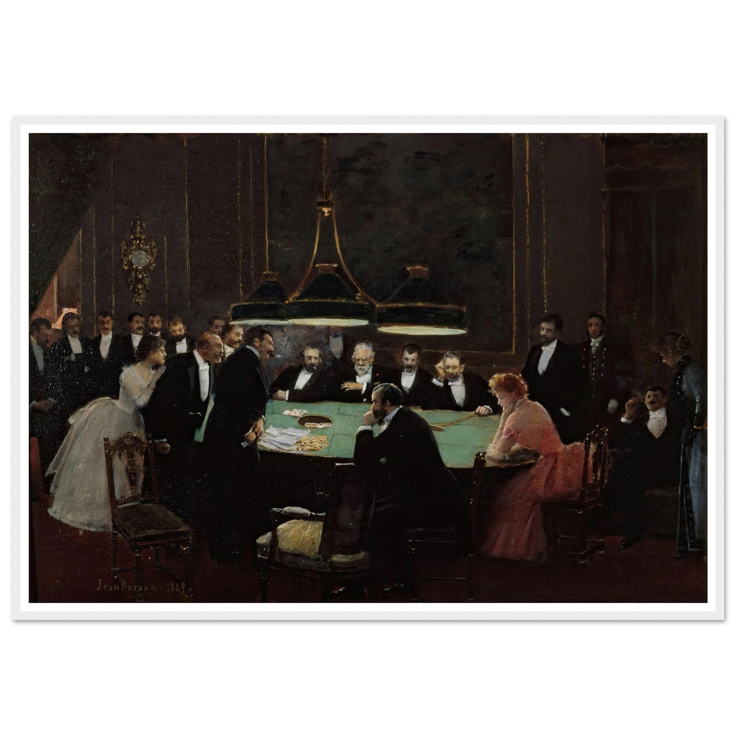 La salle de jeu (1889) Art Print | Jean Beraud - Framed Poster - 30x40 cm / 12x16″ - Black frame