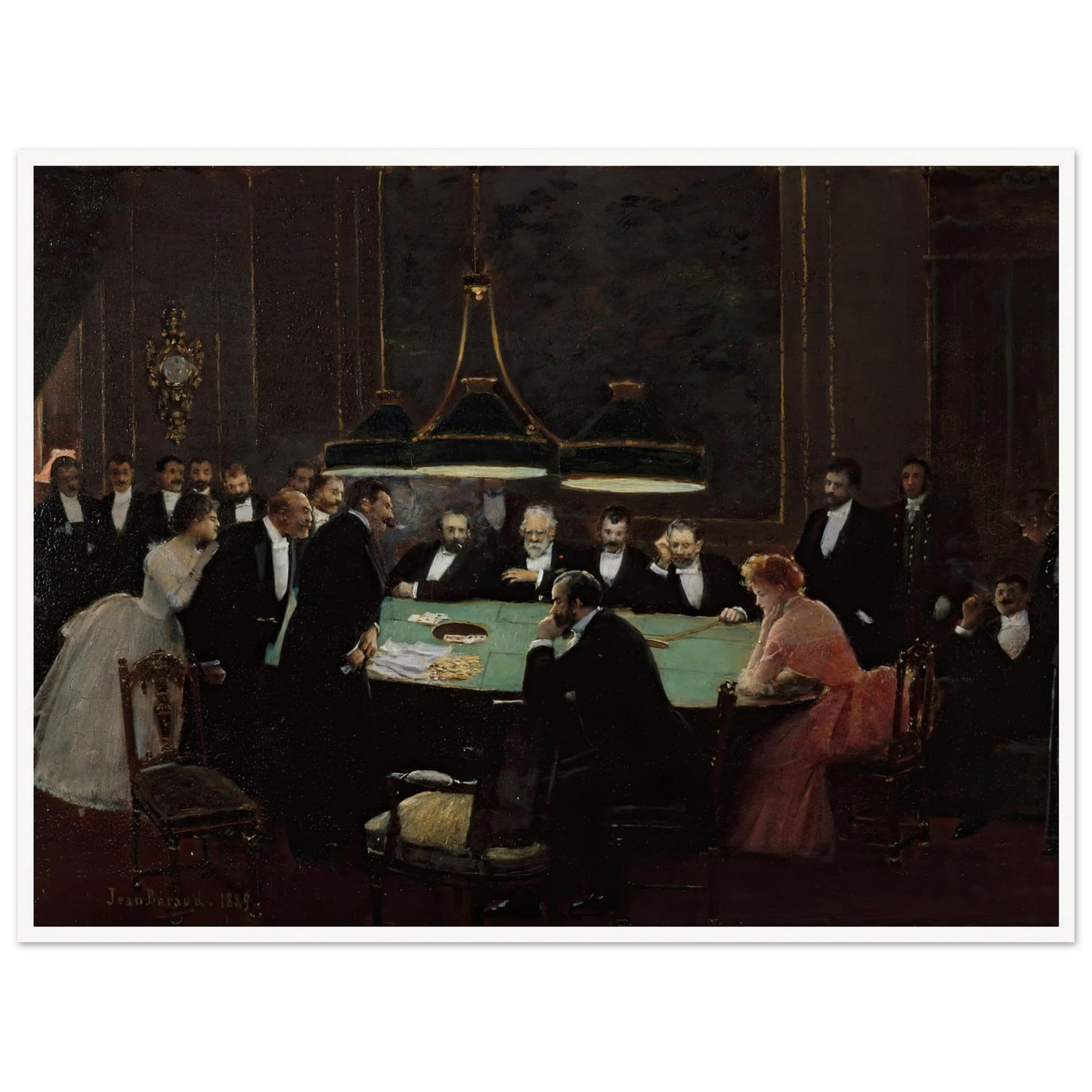 La salle de jeu (1889) Art Print | Jean Beraud - Framed Poster - 30x40 cm / 12x16″ - Black frame