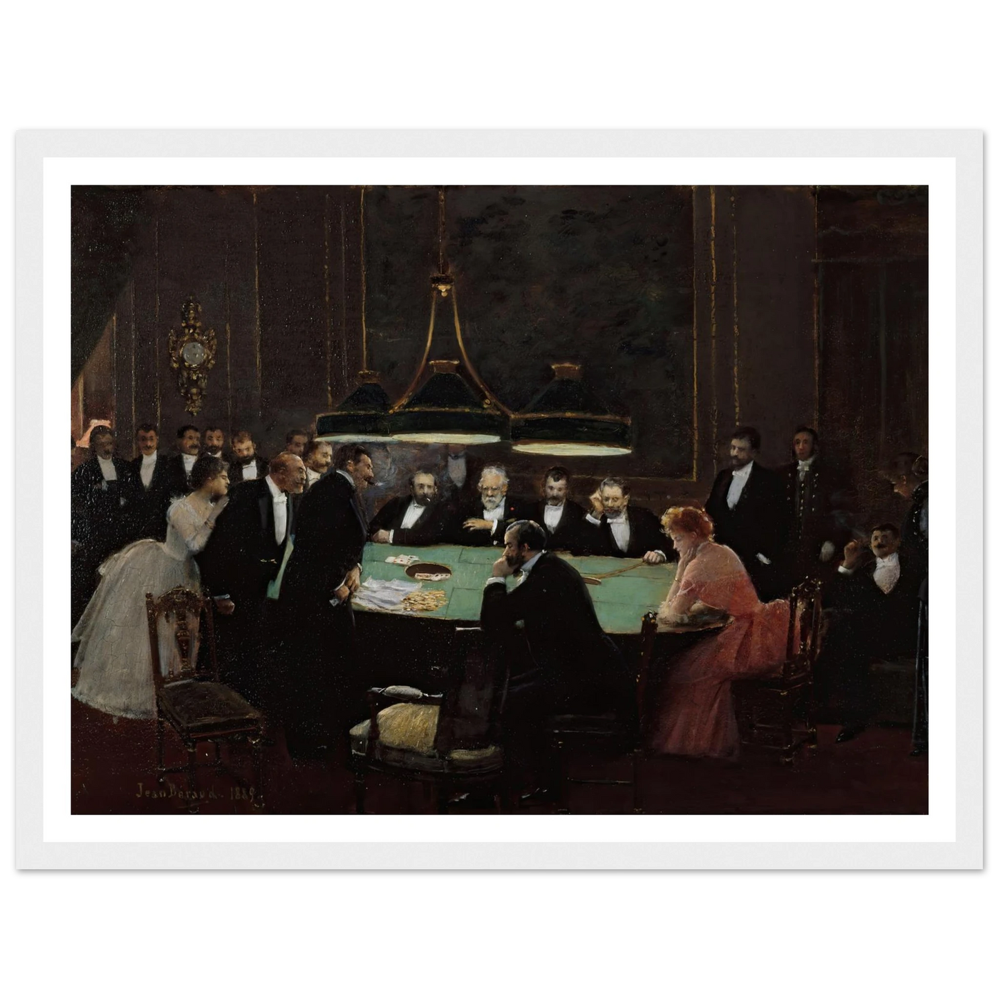 La salle de jeu (1889) Art Print | Jean Beraud - Framed Poster - 30x40 cm / 12x16″ - Black frame