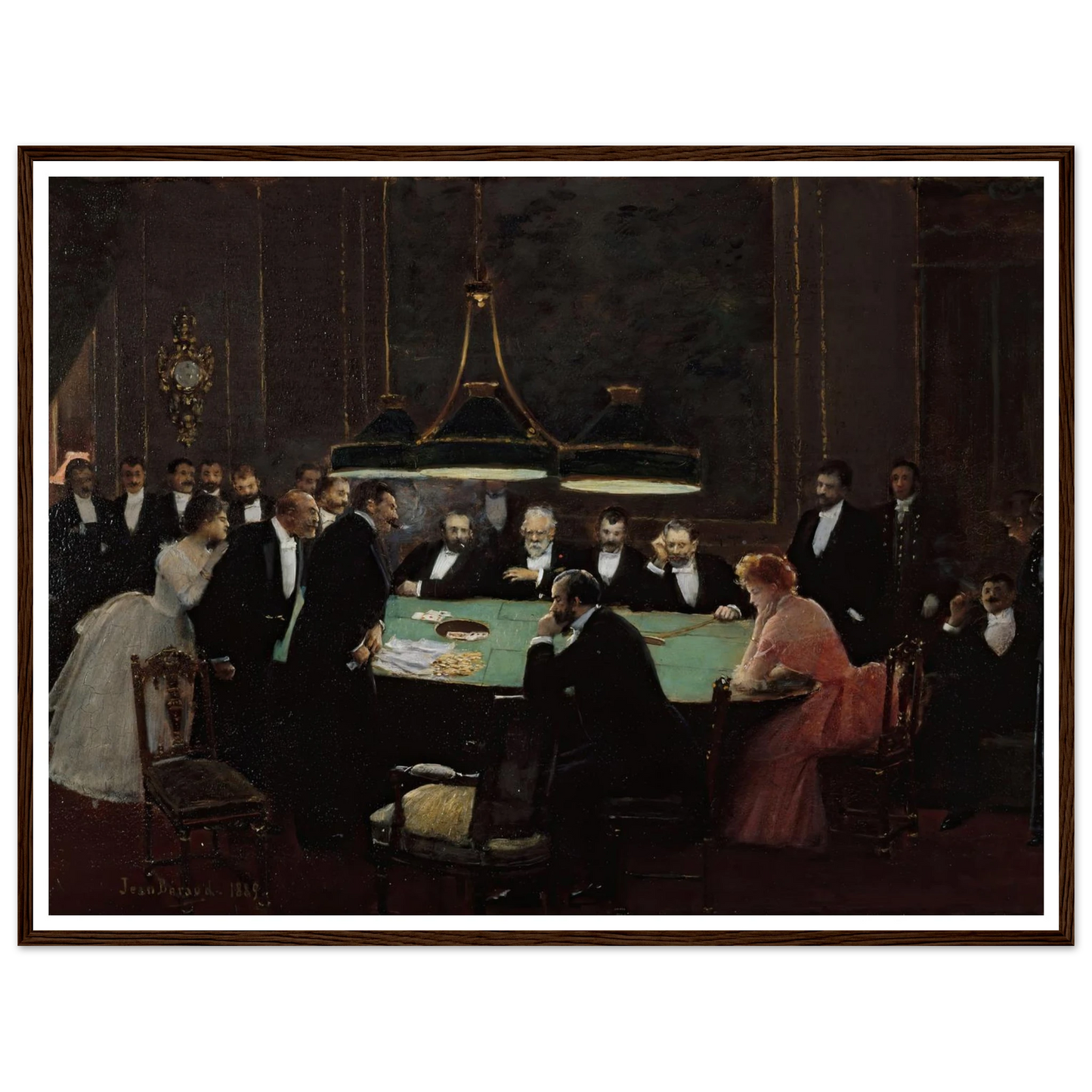 La salle de jeu (1889) Art Print | Jean Beraud - Framed Poster - 30x40 cm / 12x16″ - Black frame