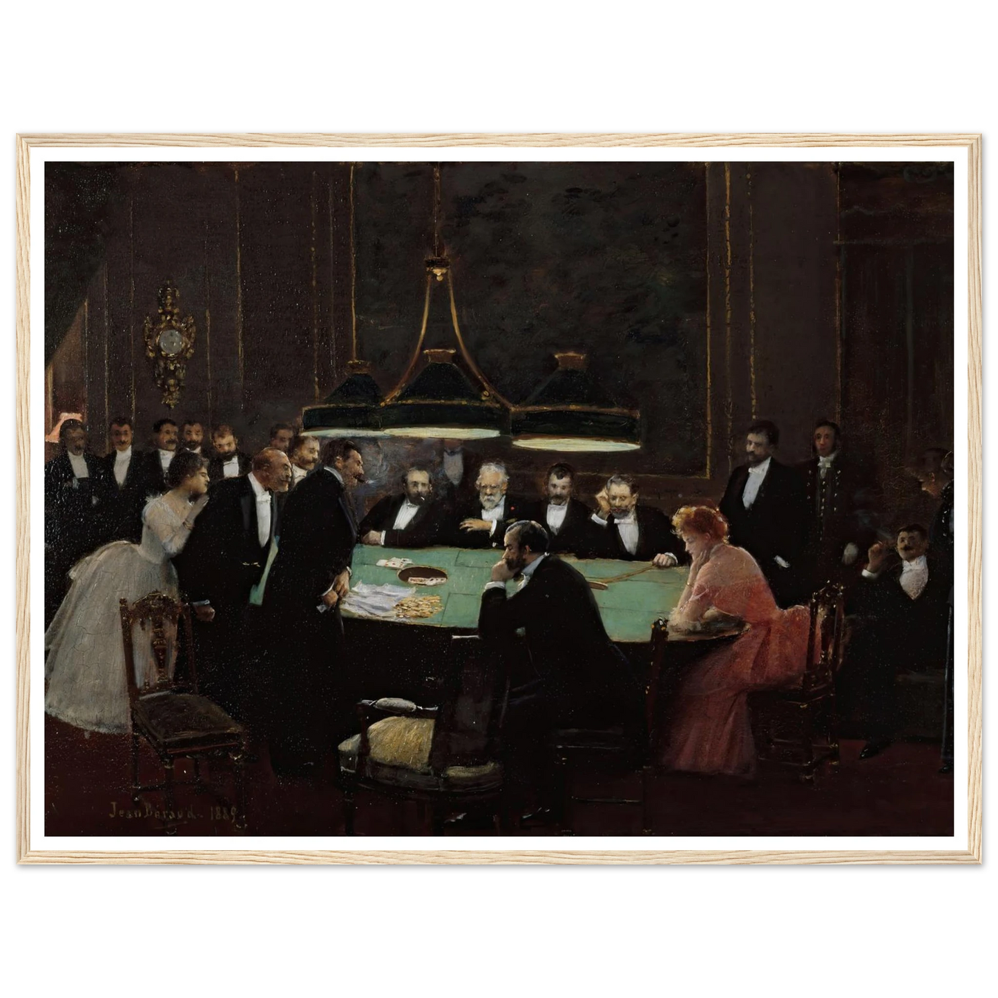La salle de jeu (1889) Art Print | Jean Beraud - Framed Poster - 30x40 cm / 12x16″ - Black frame