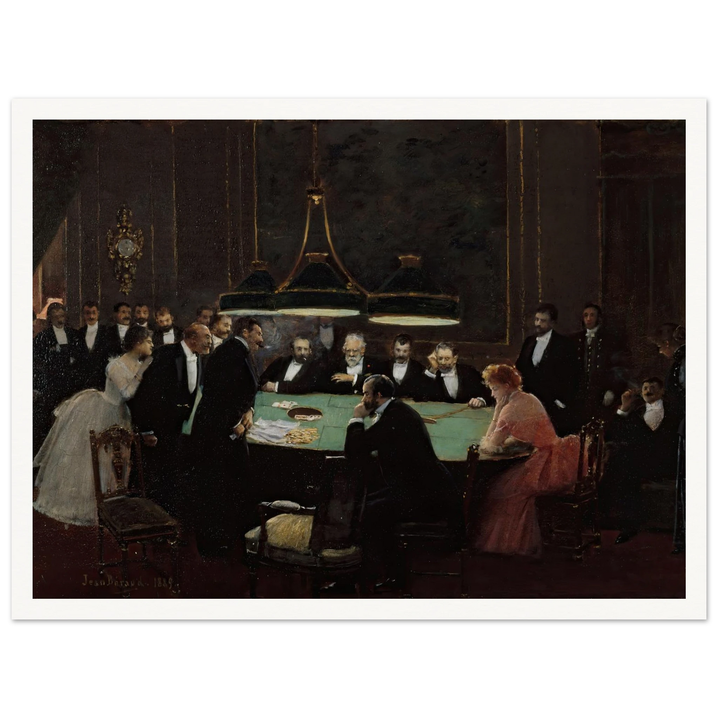 La salle de jeu (1889) Art Print | Jean Beraud - Framed Poster - 30x40 cm / 12x16″ - Black frame
