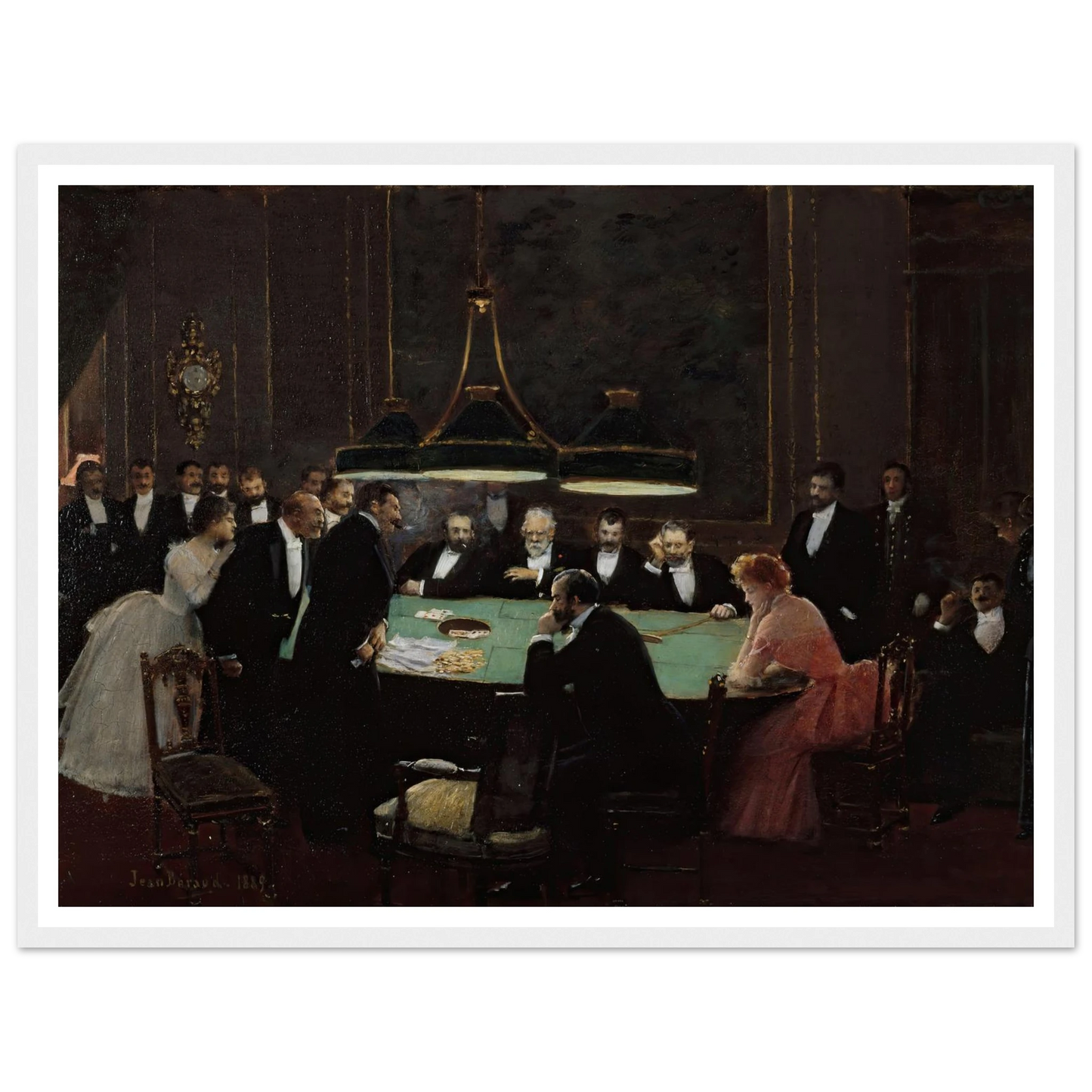 La salle de jeu (1889) Art Print | Jean Beraud - Framed Poster - 30x40 cm / 12x16″ - Black frame