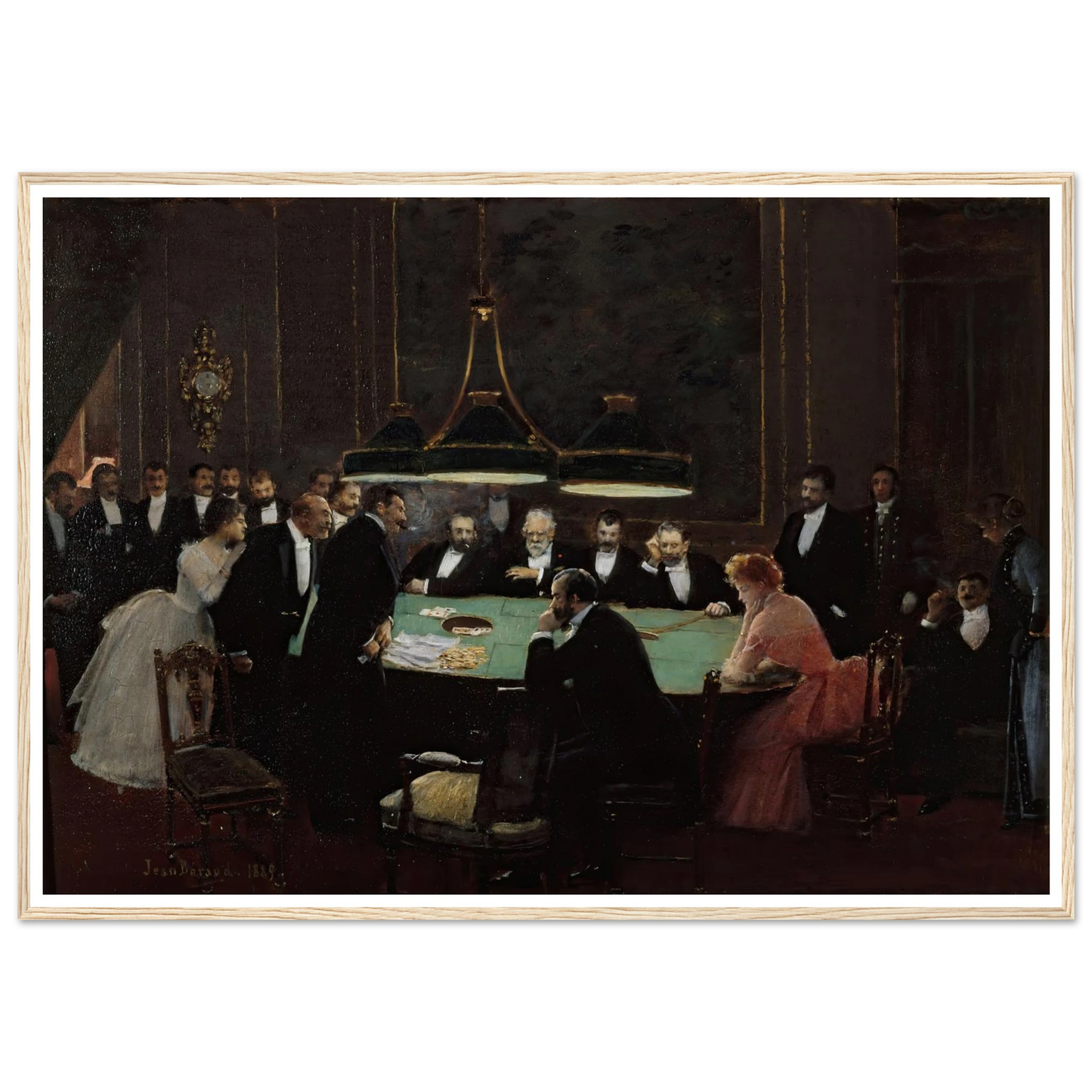 La salle de jeu (1889) Art Print | Jean Beraud - Framed Poster - 30x40 cm / 12x16″ - Black frame