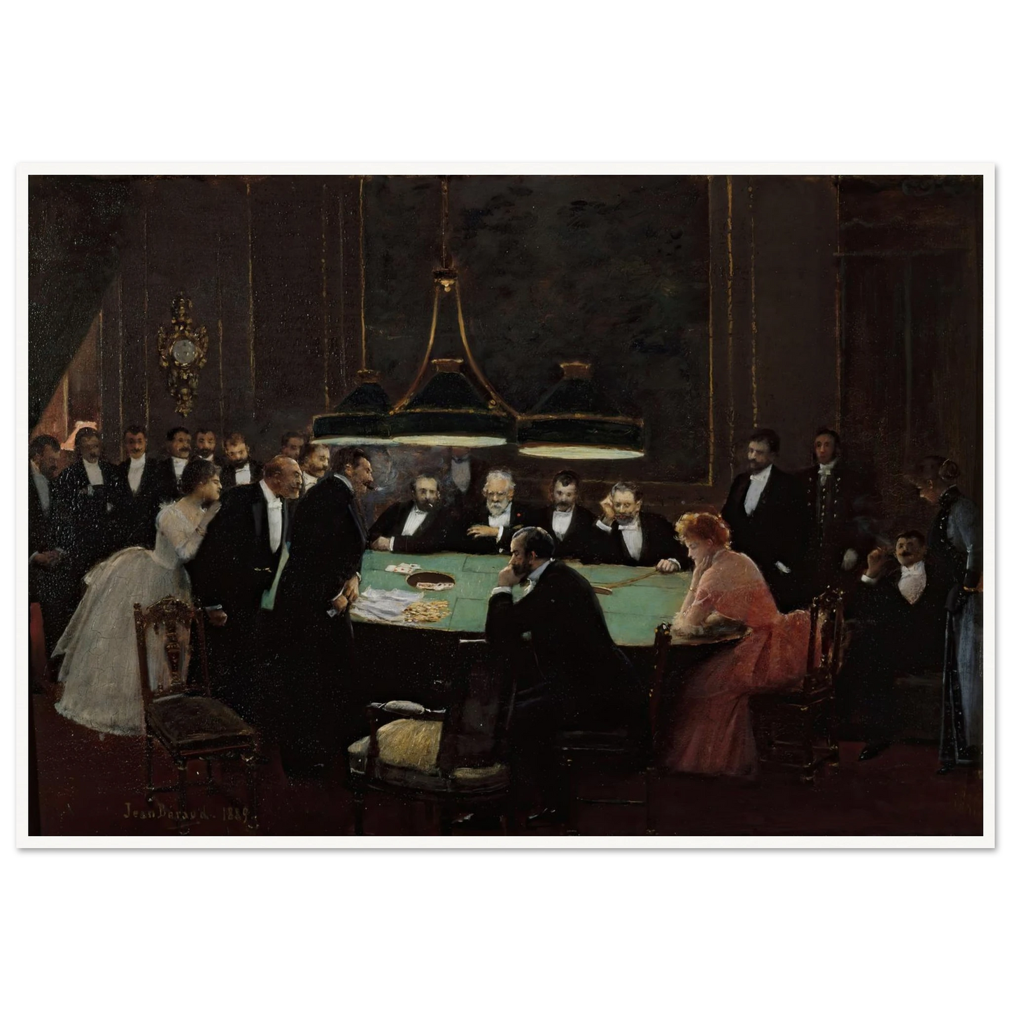 La salle de jeu (1889) Art Print | Jean Beraud - Framed Poster - 30x40 cm / 12x16″ - Black frame