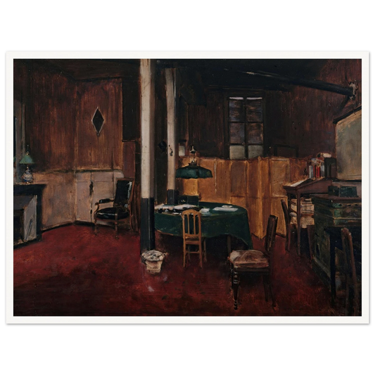La salle de rédaction du Journal des débats (1889) Art Print | Jean Beraud - Framed Poster - 30x40 cm / 12x16″ - Black frame