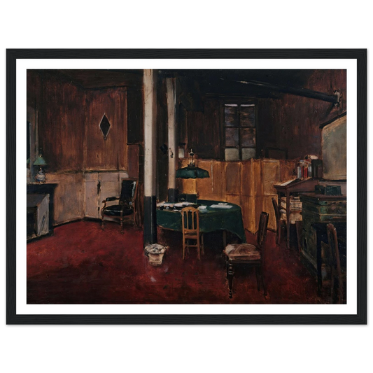 La salle de rédaction du Journal des débats (1889) Art Print | Jean Beraud - Framed Poster - 30x40 cm / 12x16″ - Black frame