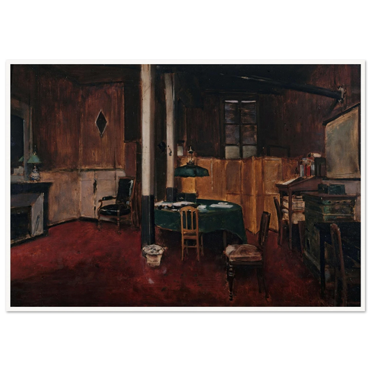 La salle de rédaction du Journal des débats (1889) Art Print | Jean Beraud - Framed Poster - 30x40 cm / 12x16″ - Black frame
