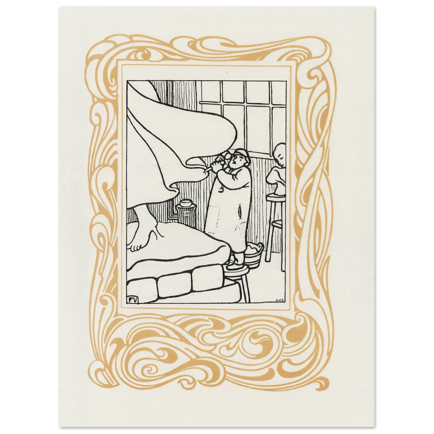 La Sculpture (1901) Art Print | Felix Vallotton - Framed Poster - 30x40 cm / 12x16″ - Black frame