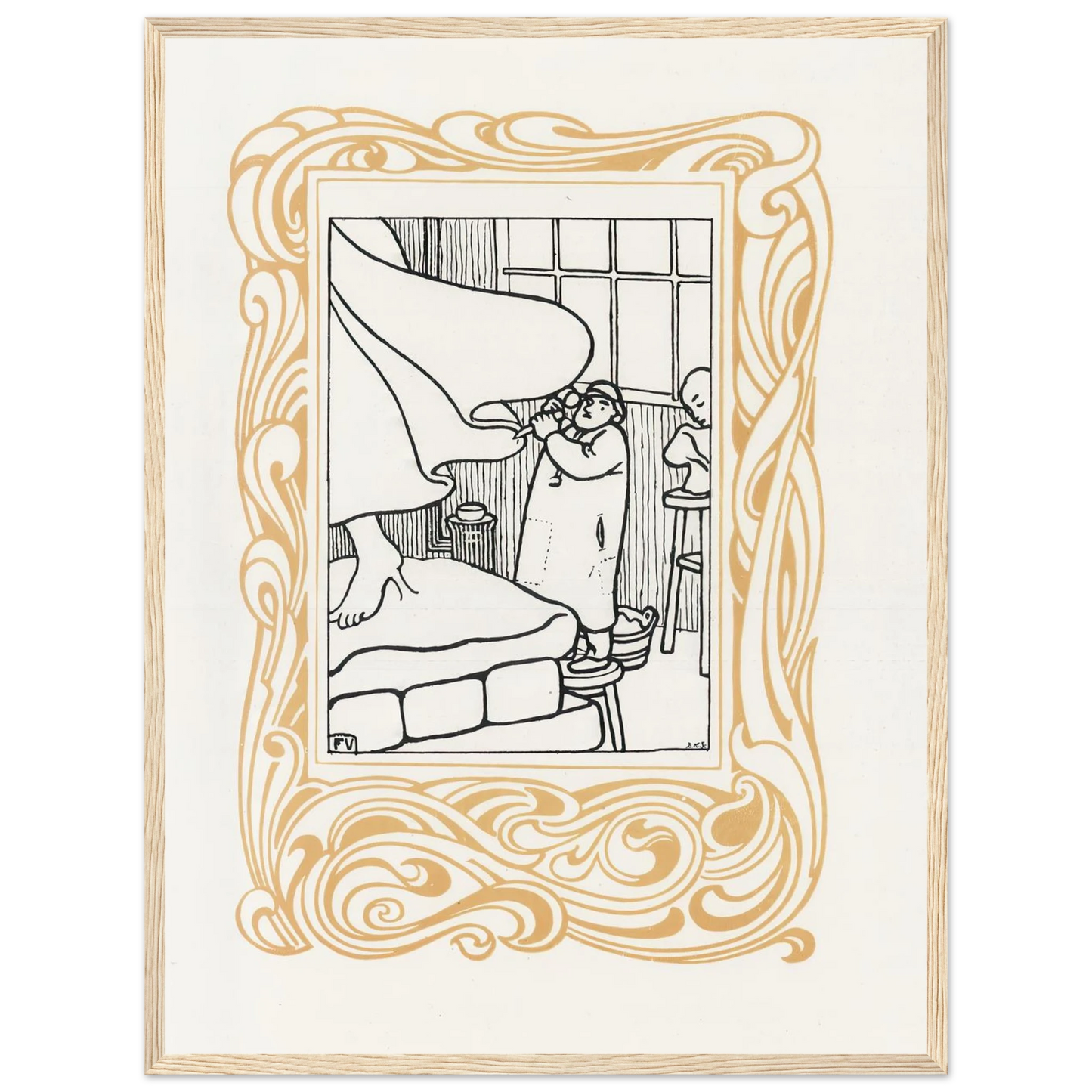 La Sculpture (1901) Art Print | Felix Vallotton - Framed Poster - 30x40 cm / 12x16″ - Black frame