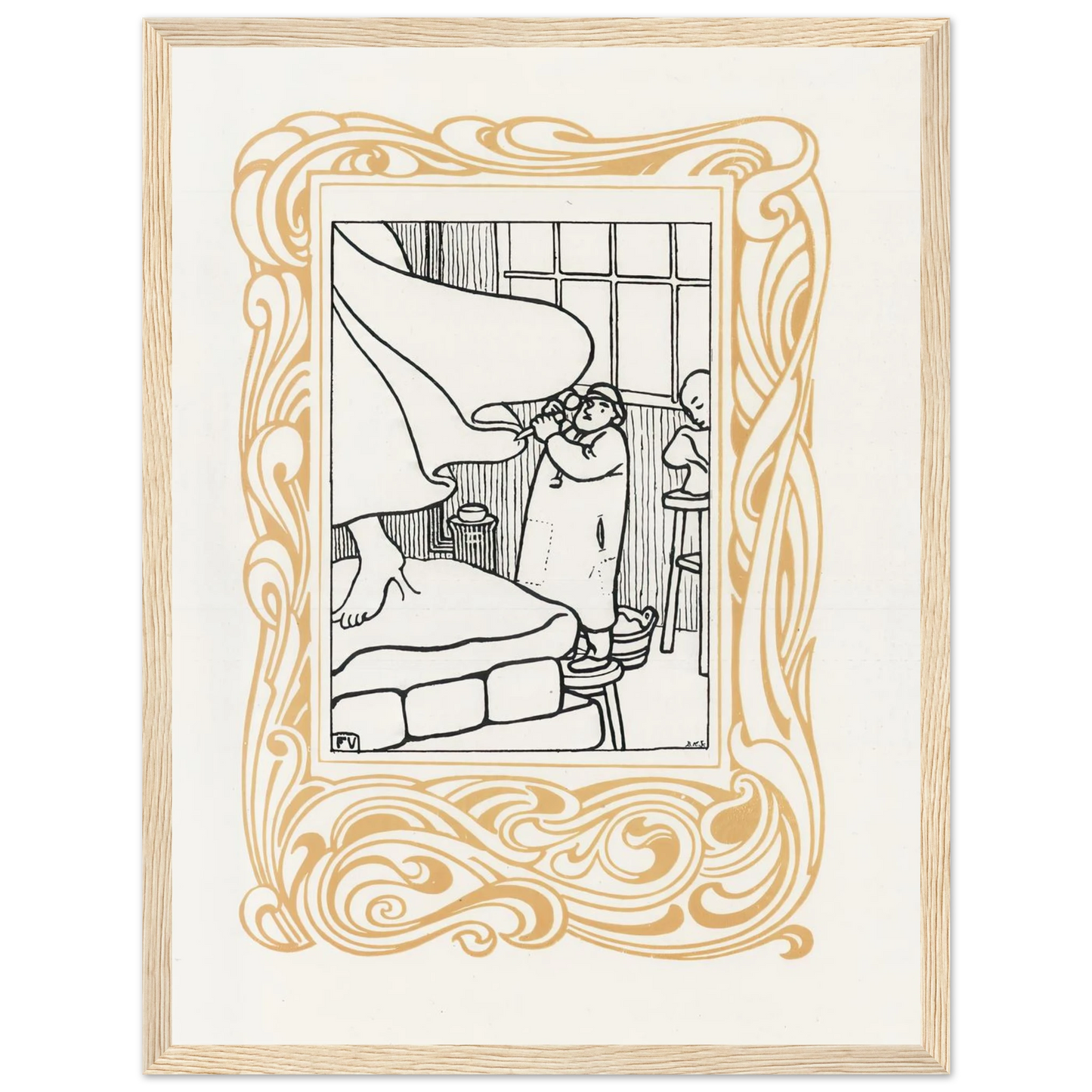 La Sculpture (1901) Art Print | Felix Vallotton - Framed Poster - 30x40 cm / 12x16″ - Black frame