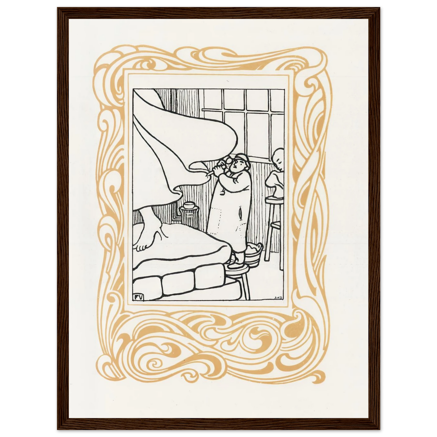 La Sculpture (1901) Art Print | Felix Vallotton - Framed Poster - 30x40 cm / 12x16″ - Black frame