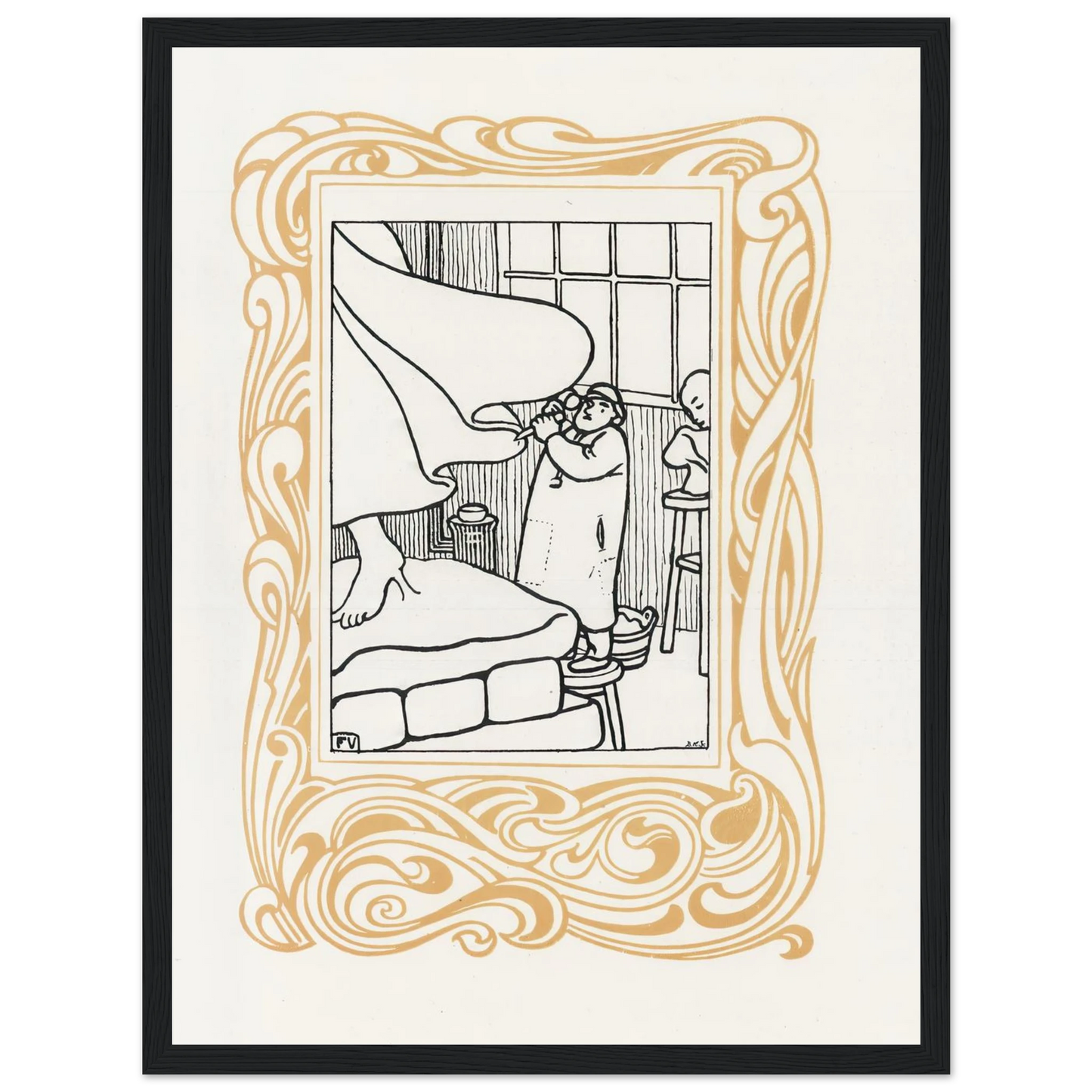 La Sculpture (1901) Art Print | Felix Vallotton - Framed Poster - 30x40 cm / 12x16″ - Black frame