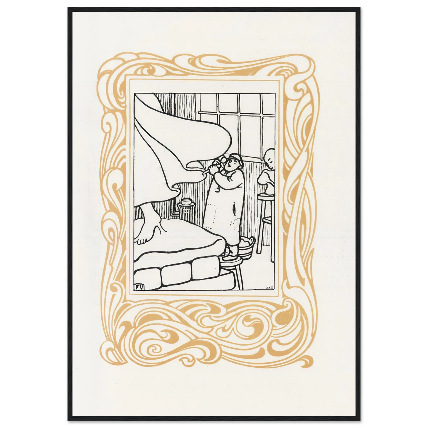 La Sculpture (1901) Art Print | Felix Vallotton - Framed Poster - 30x40 cm / 12x16″ - Black frame