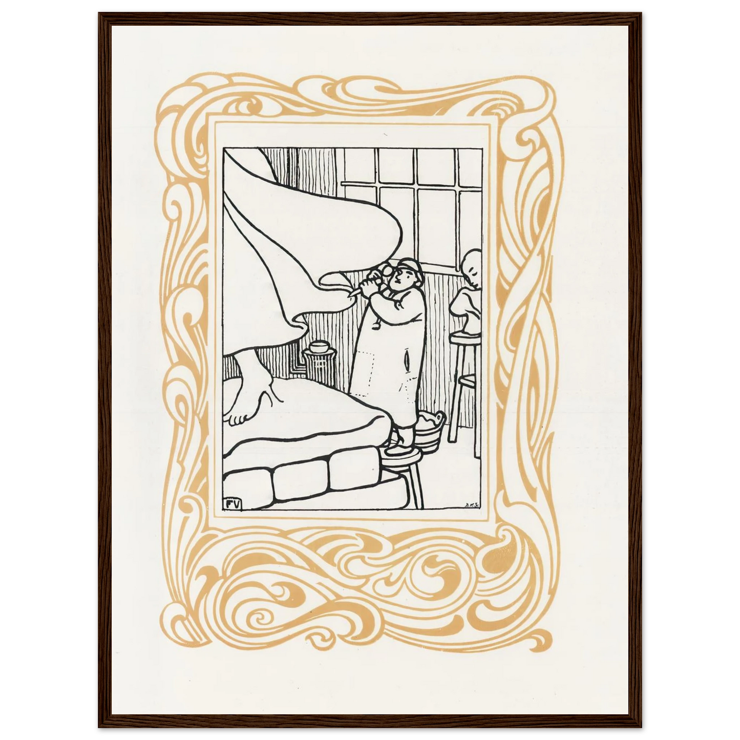 La Sculpture (1901) Art Print | Felix Vallotton - Framed Poster - 30x40 cm / 12x16″ - Black frame