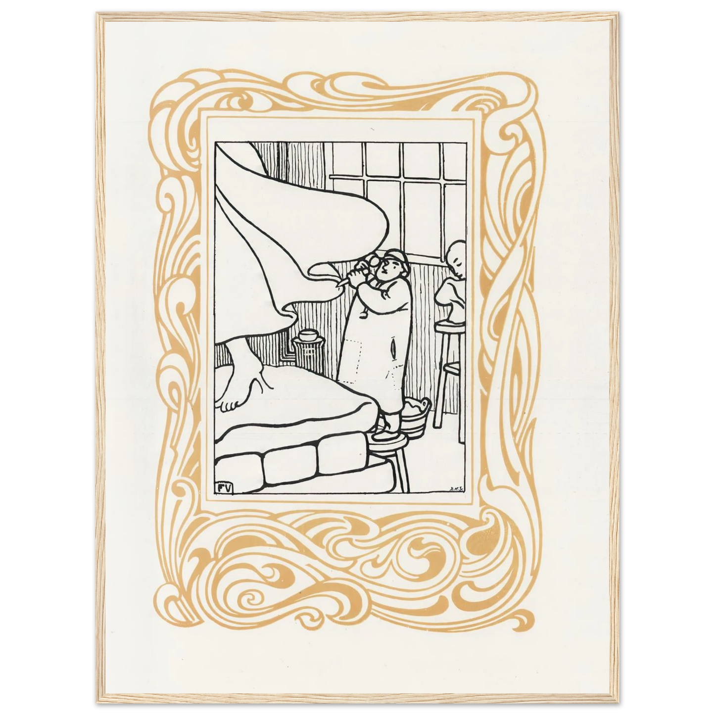 La Sculpture (1901) Art Print | Felix Vallotton - Framed Poster - 30x40 cm / 12x16″ - Black frame