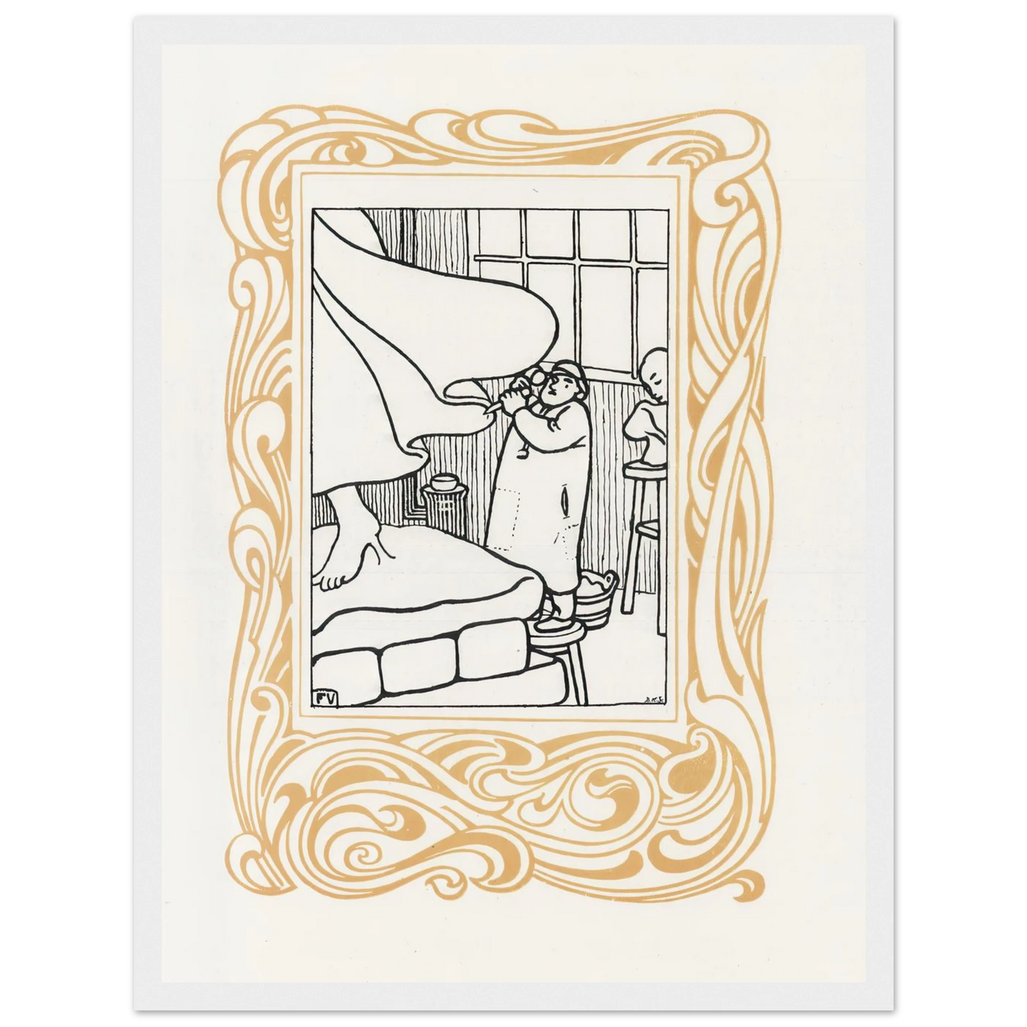 La Sculpture (1901) Art Print | Felix Vallotton - Framed Poster - 30x40 cm / 12x16″ - Black frame