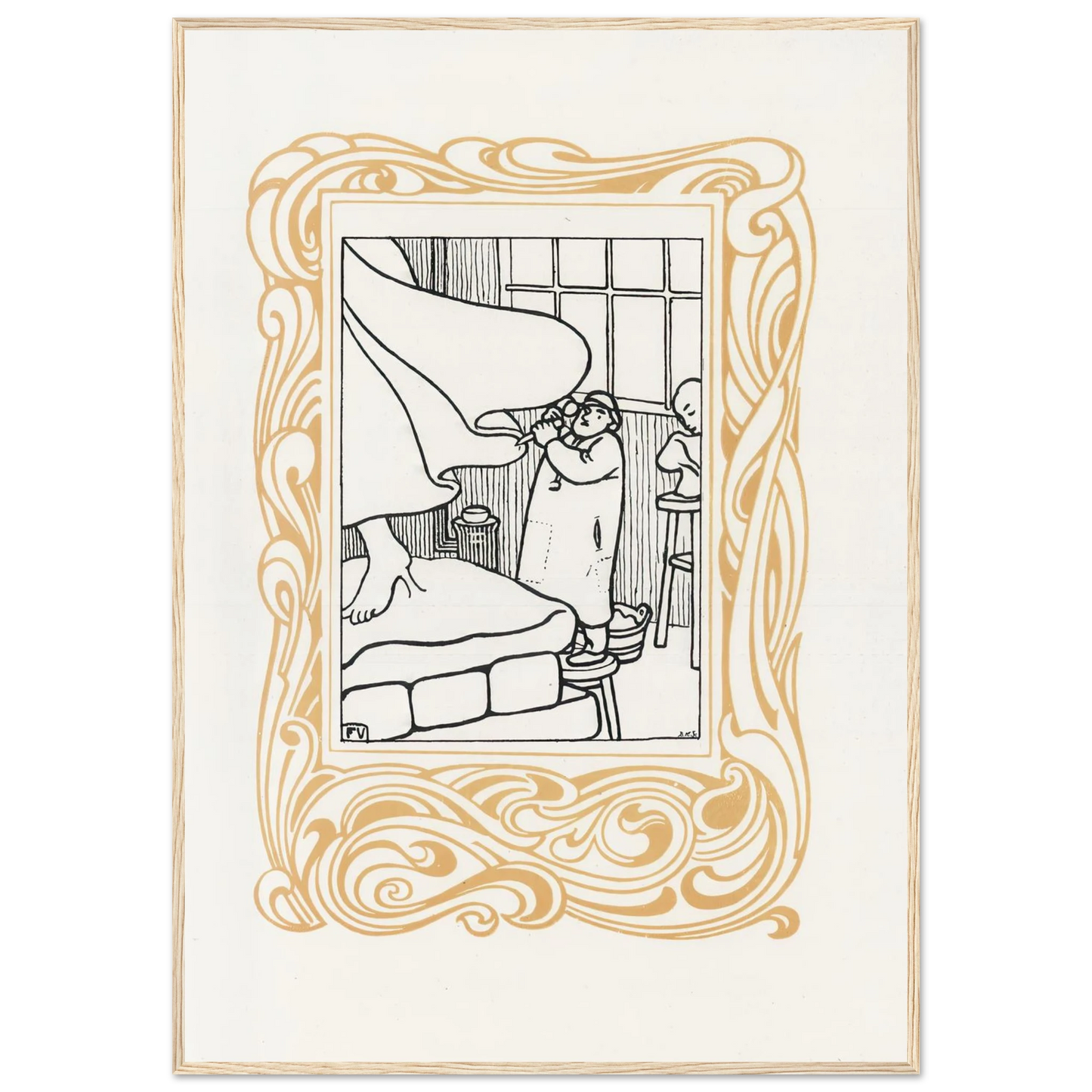 La Sculpture (1901) Art Print | Felix Vallotton - Framed Poster - 30x40 cm / 12x16″ - Black frame