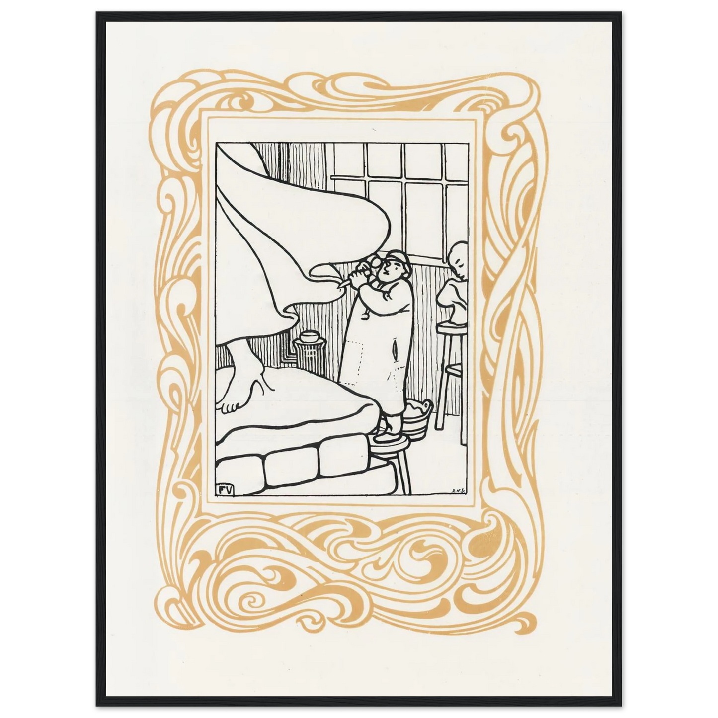 La Sculpture (1901) Art Print | Felix Vallotton - Framed Poster - 30x40 cm / 12x16″ - Black frame