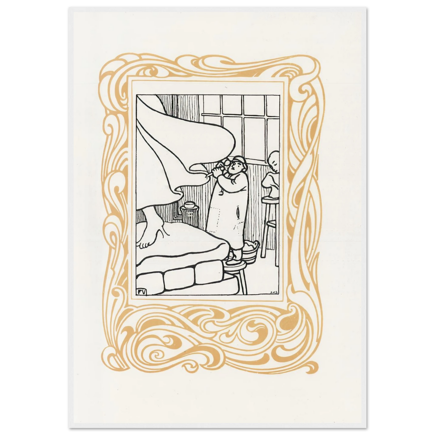 La Sculpture (1901) Art Print | Felix Vallotton - Framed Poster - 30x40 cm / 12x16″ - Black frame