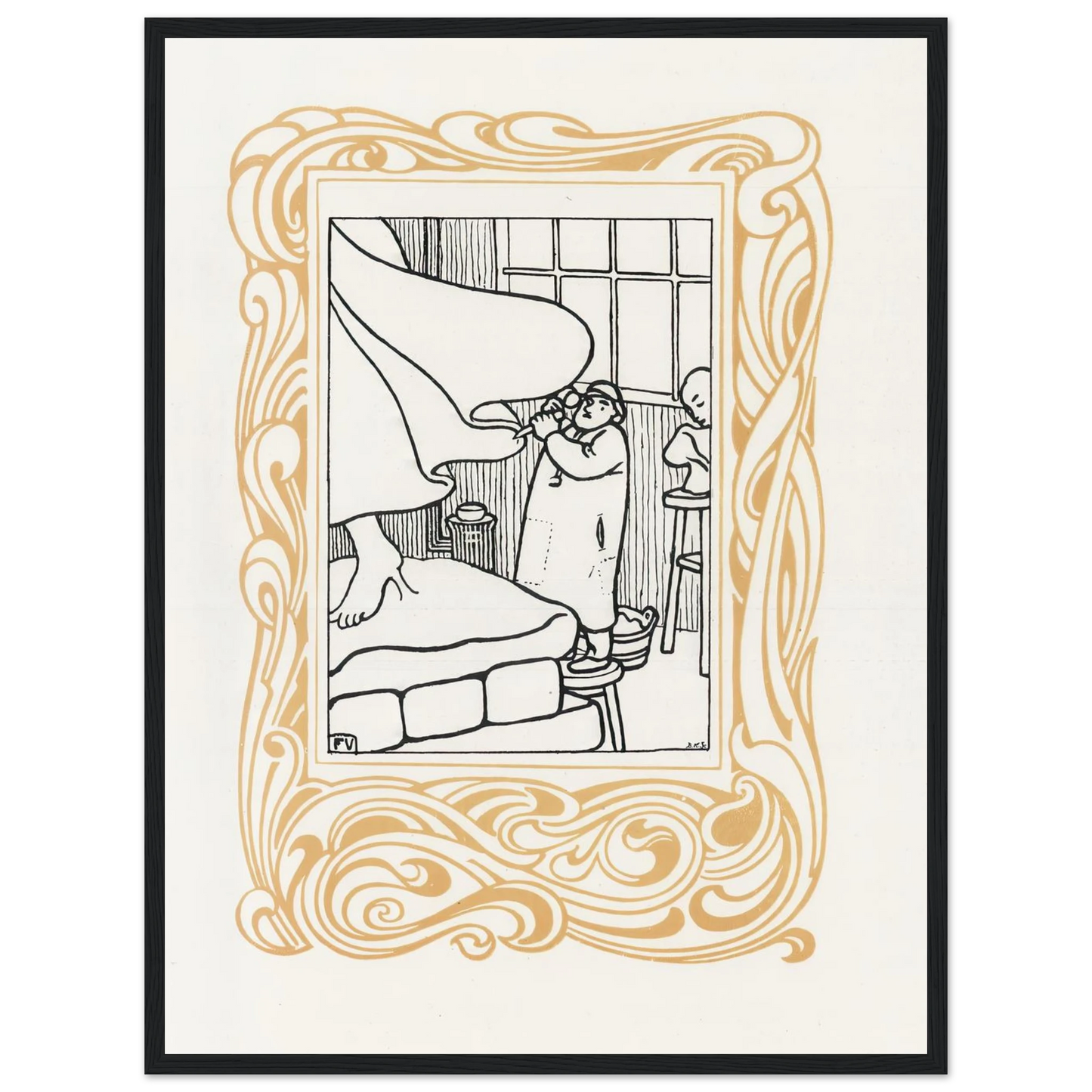 La Sculpture (1901) Art Print | Felix Vallotton - Framed Poster - 30x40 cm / 12x16″ - Black frame