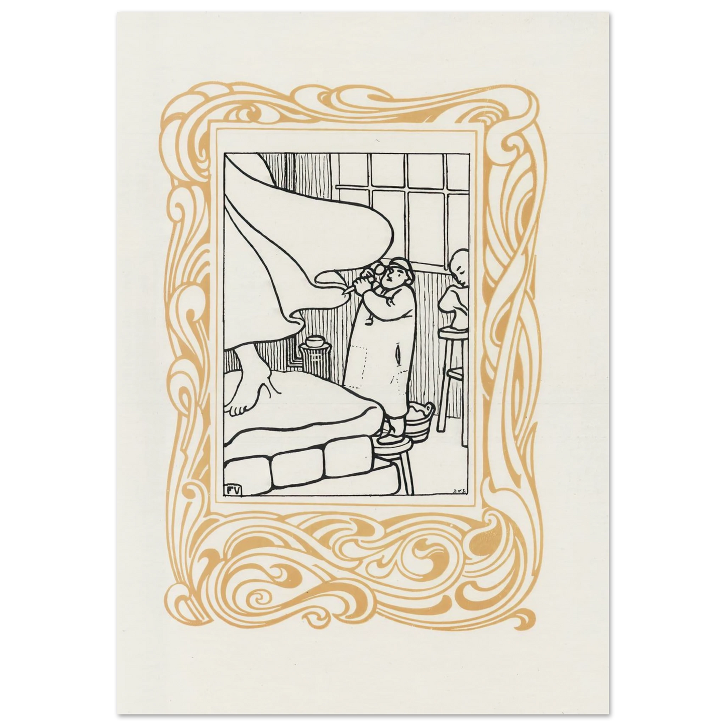 La Sculpture (1901) Art Print | Felix Vallotton - Framed Poster - 30x40 cm / 12x16″ - Black frame