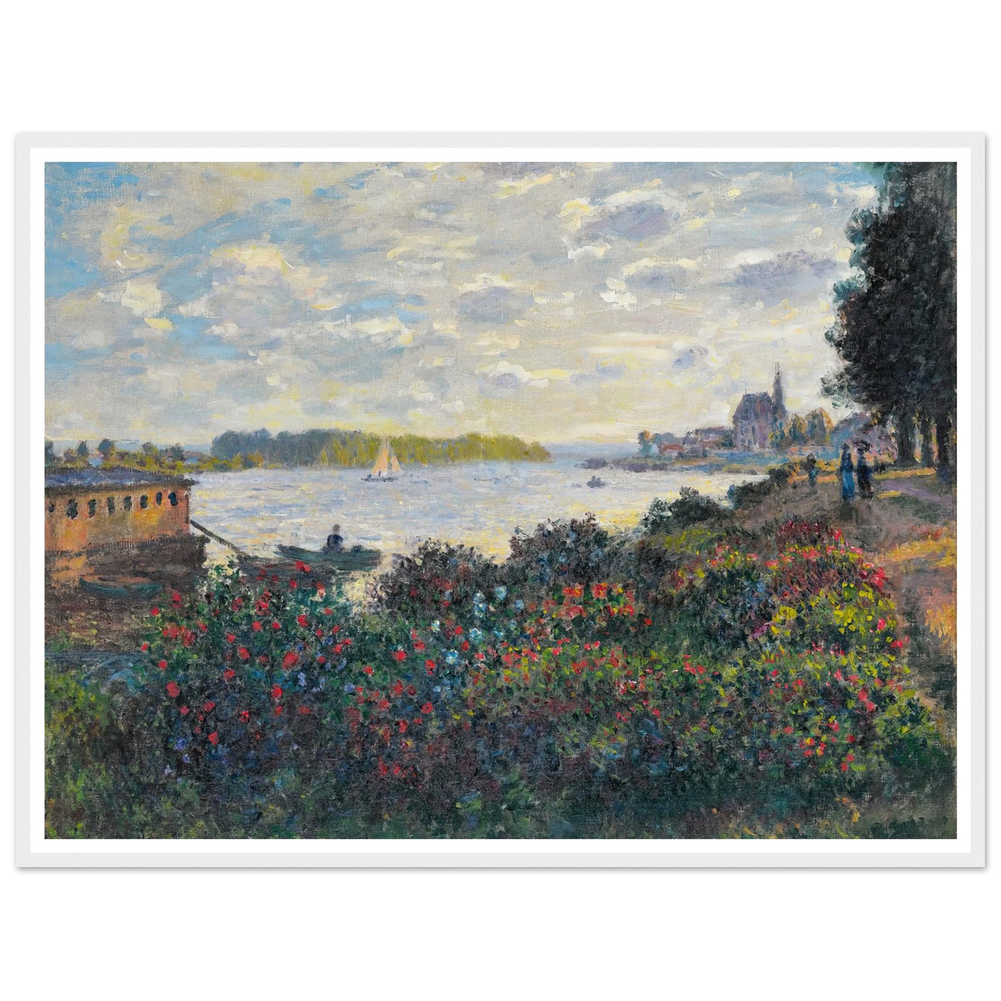 La Seine À Argenteuil (1877) Art Print | Claude Monet - Framed Poster - 30x40 cm / 12x16″ - Black frame