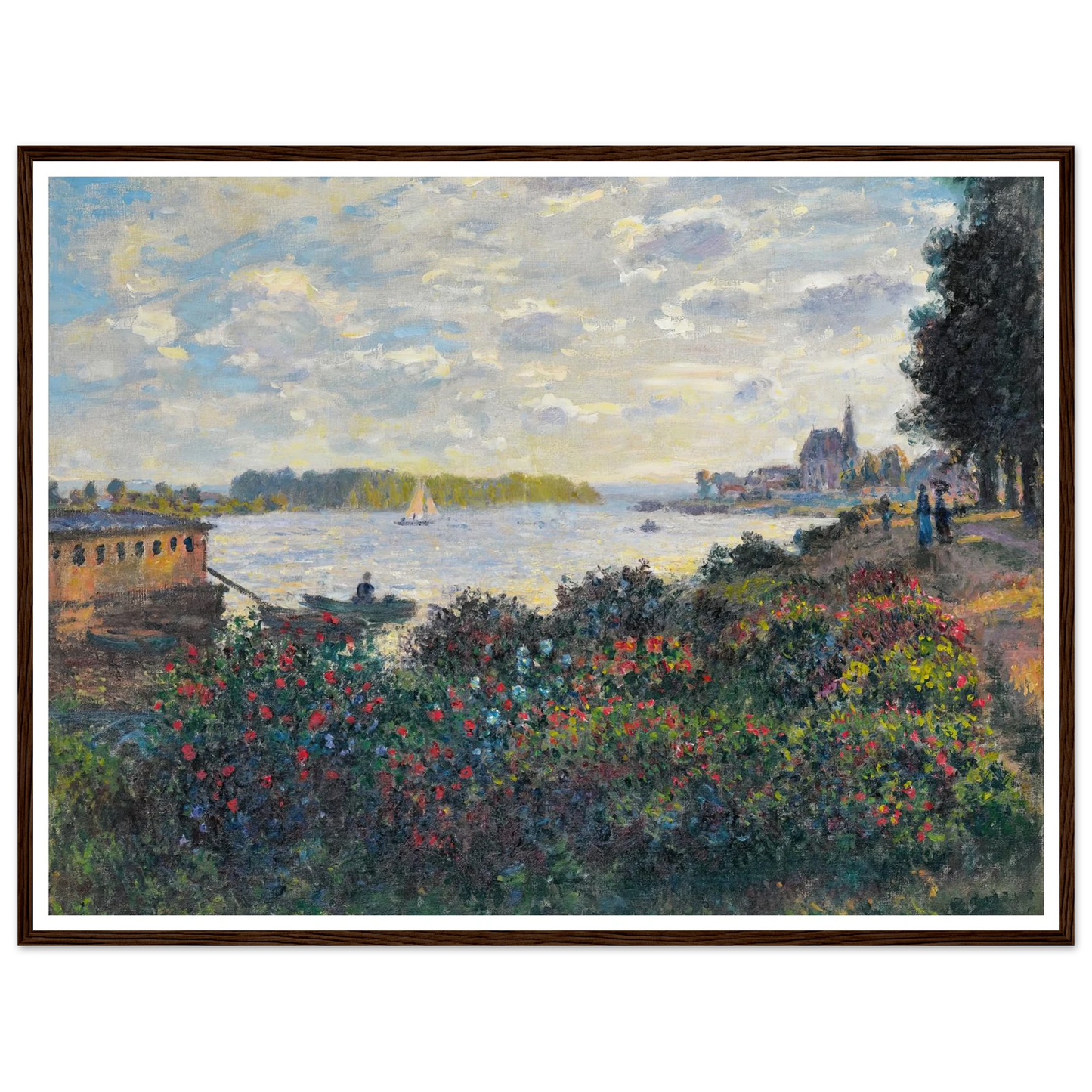 La Seine À Argenteuil (1877) Art Print | Claude Monet - Framed Poster - 30x40 cm / 12x16″ - Black frame