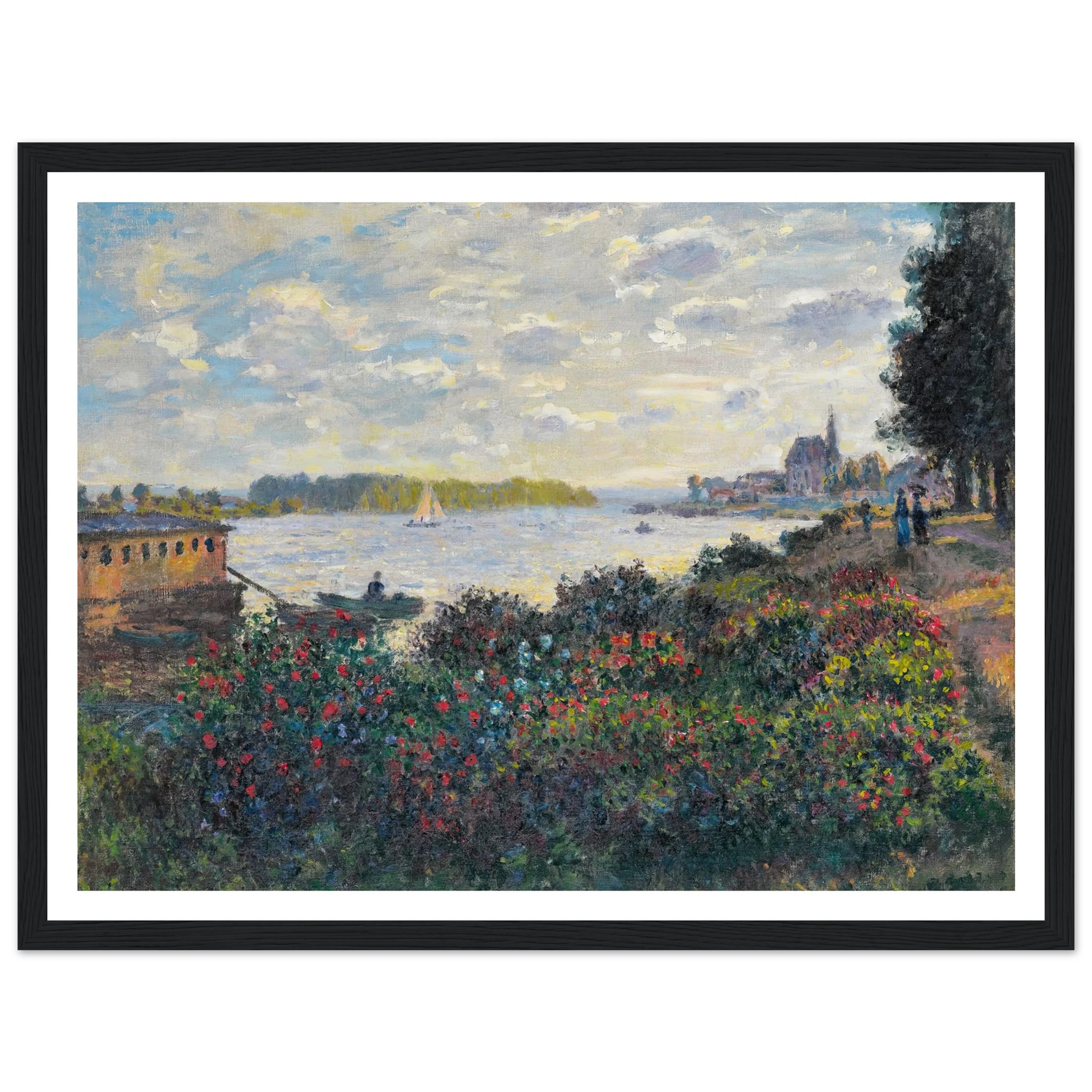 La Seine À Argenteuil (1877) Art Print | Claude Monet - Framed Poster - 30x40 cm / 12x16″ - Black frame