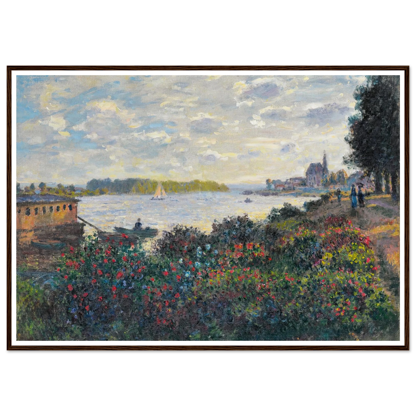 La Seine À Argenteuil (1877) Art Print | Claude Monet - Framed Poster - 30x40 cm / 12x16″ - Black frame