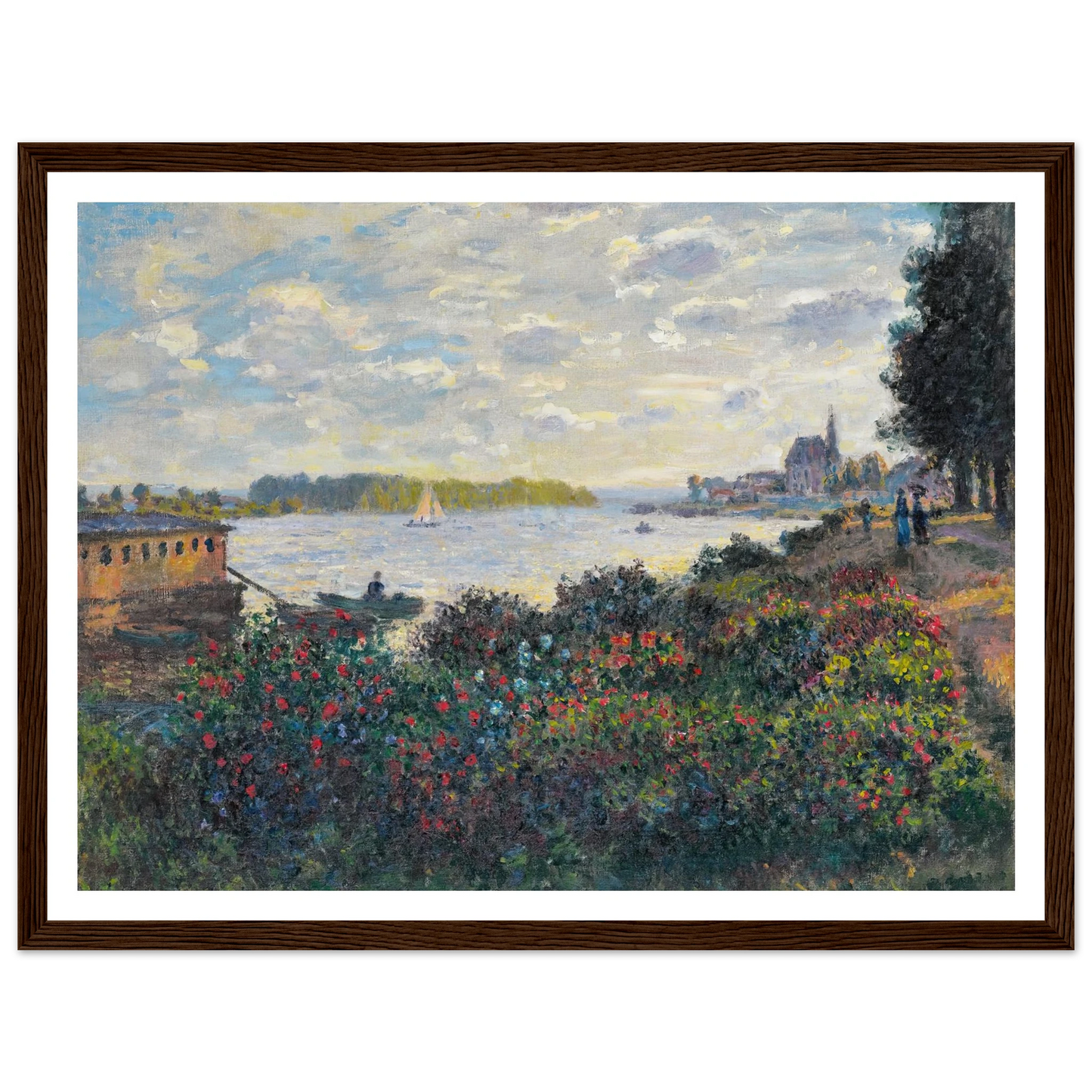 La Seine À Argenteuil (1877) Art Print | Claude Monet - Framed Poster - 30x40 cm / 12x16″ - Black frame
