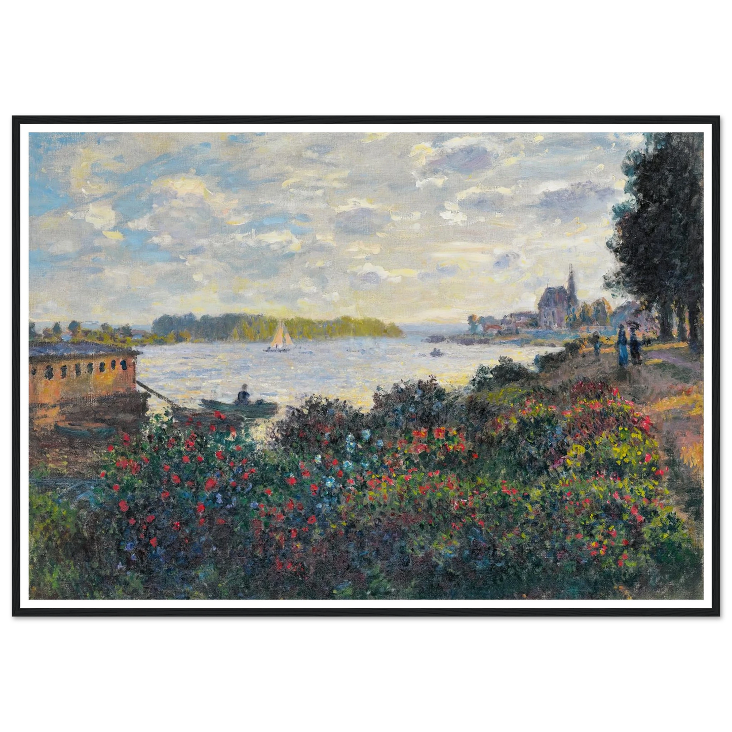 La Seine À Argenteuil (1877) Art Print | Claude Monet - Framed Poster - 30x40 cm / 12x16″ - Black frame