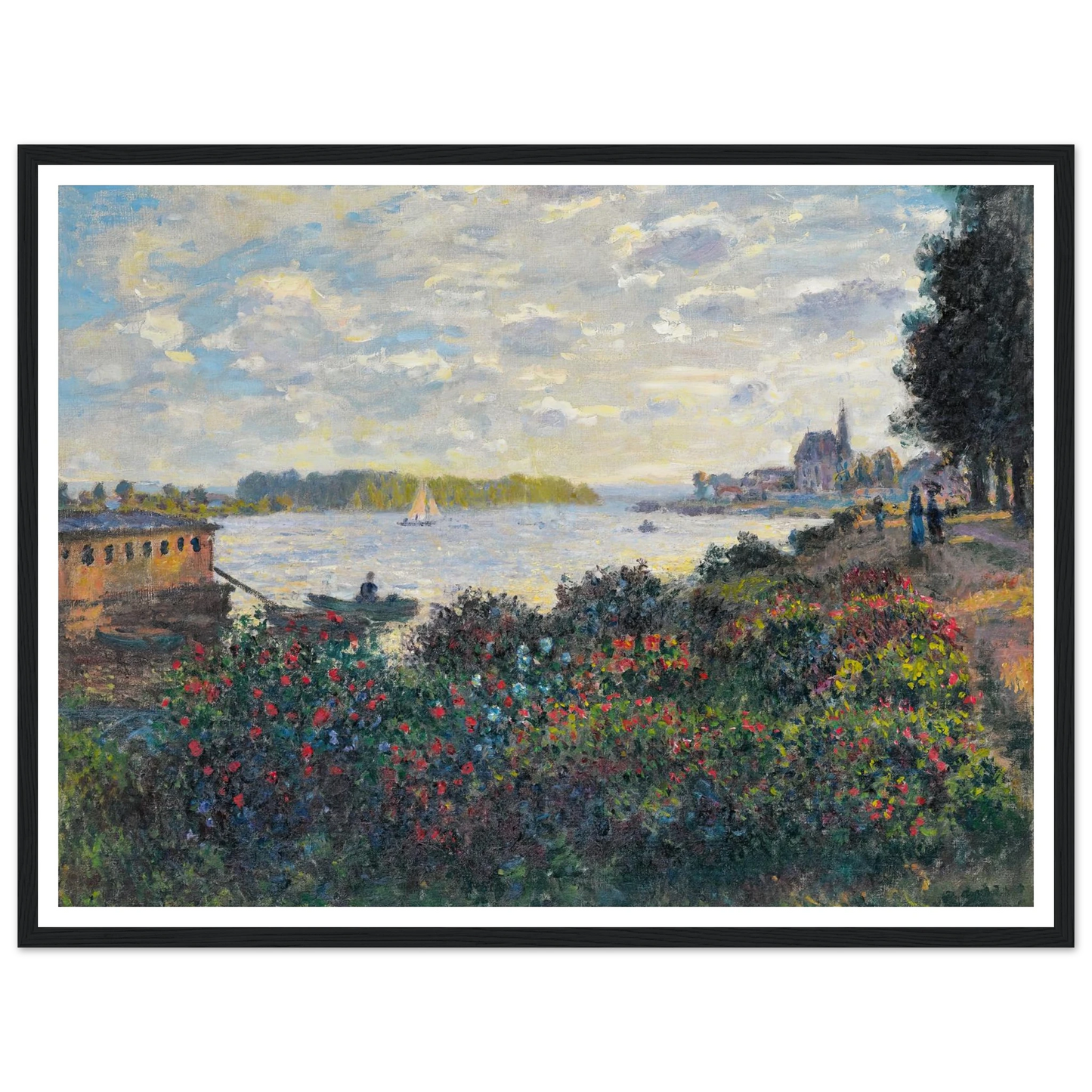 La Seine À Argenteuil (1877) Art Print | Claude Monet - Framed Poster - 30x40 cm / 12x16″ - Black frame