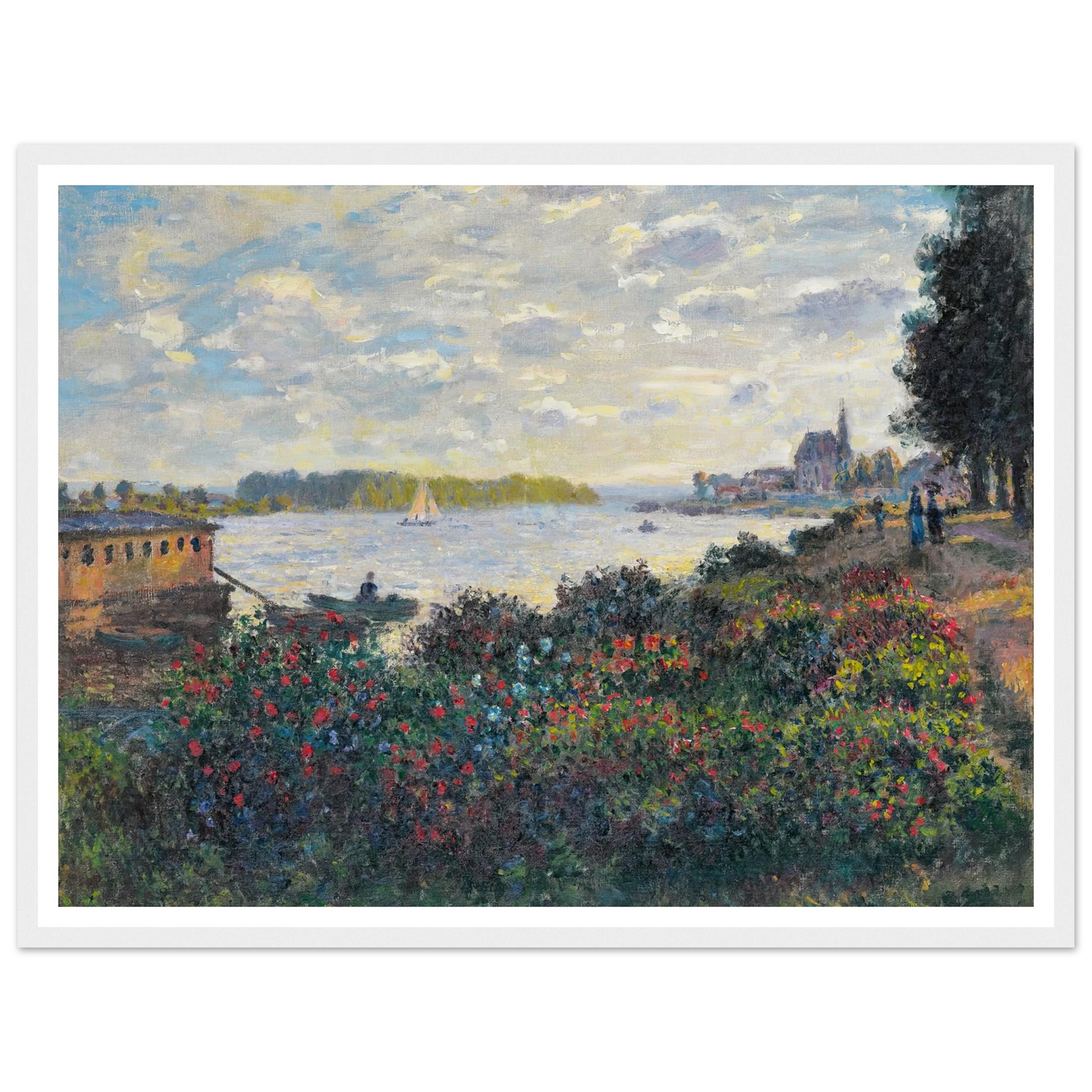La Seine À Argenteuil (1877) Art Print | Claude Monet - Framed Poster - 30x40 cm / 12x16″ - Black frame