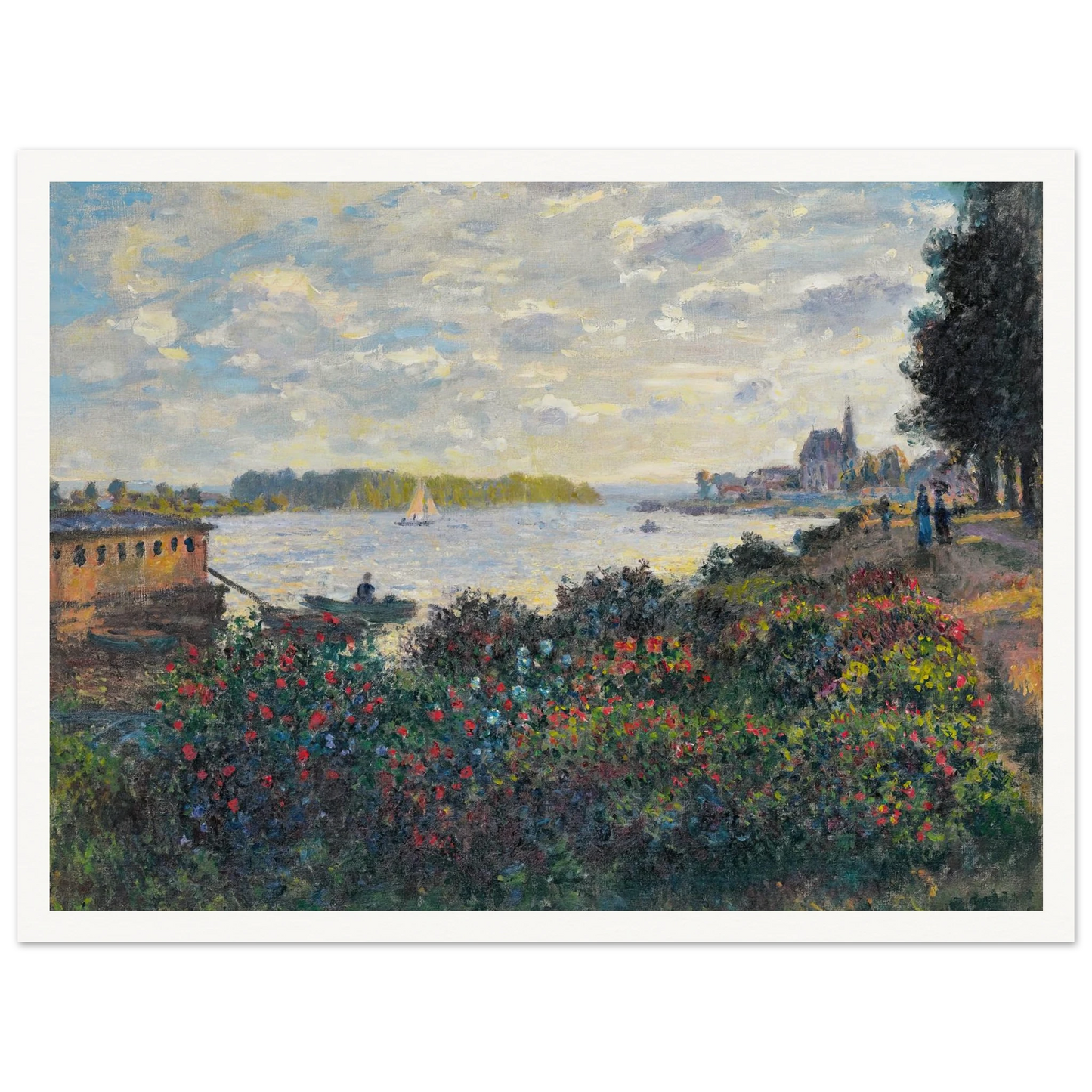 La Seine À Argenteuil (1877) Art Print | Claude Monet - Framed Poster - 30x40 cm / 12x16″ - Black frame