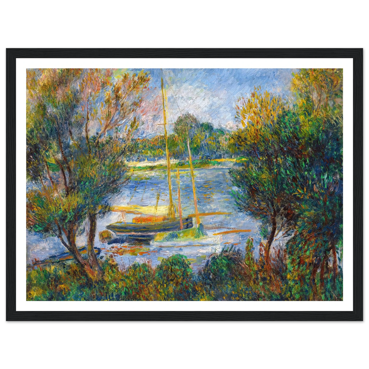 La Seine à Argenteuil (1888) Art Print | Pierre Auguste Renoir - Framed Poster - 30x40 cm / 12x16″ - Black frame