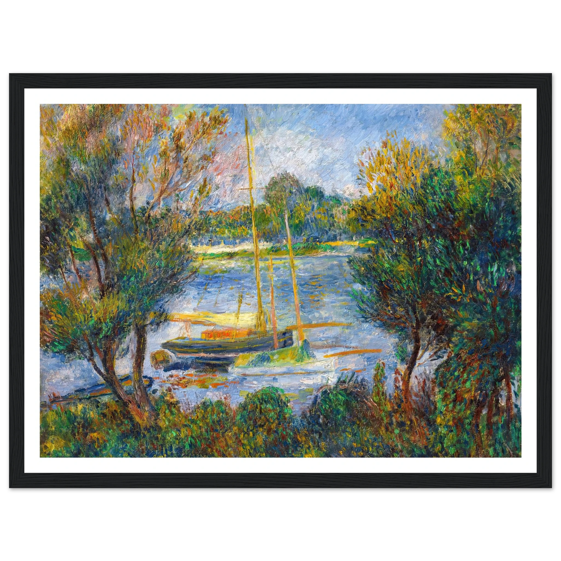 La Seine à Argenteuil (1888) Art Print | Pierre Auguste Renoir - Framed Poster - 30x40 cm / 12x16″ - Black frame