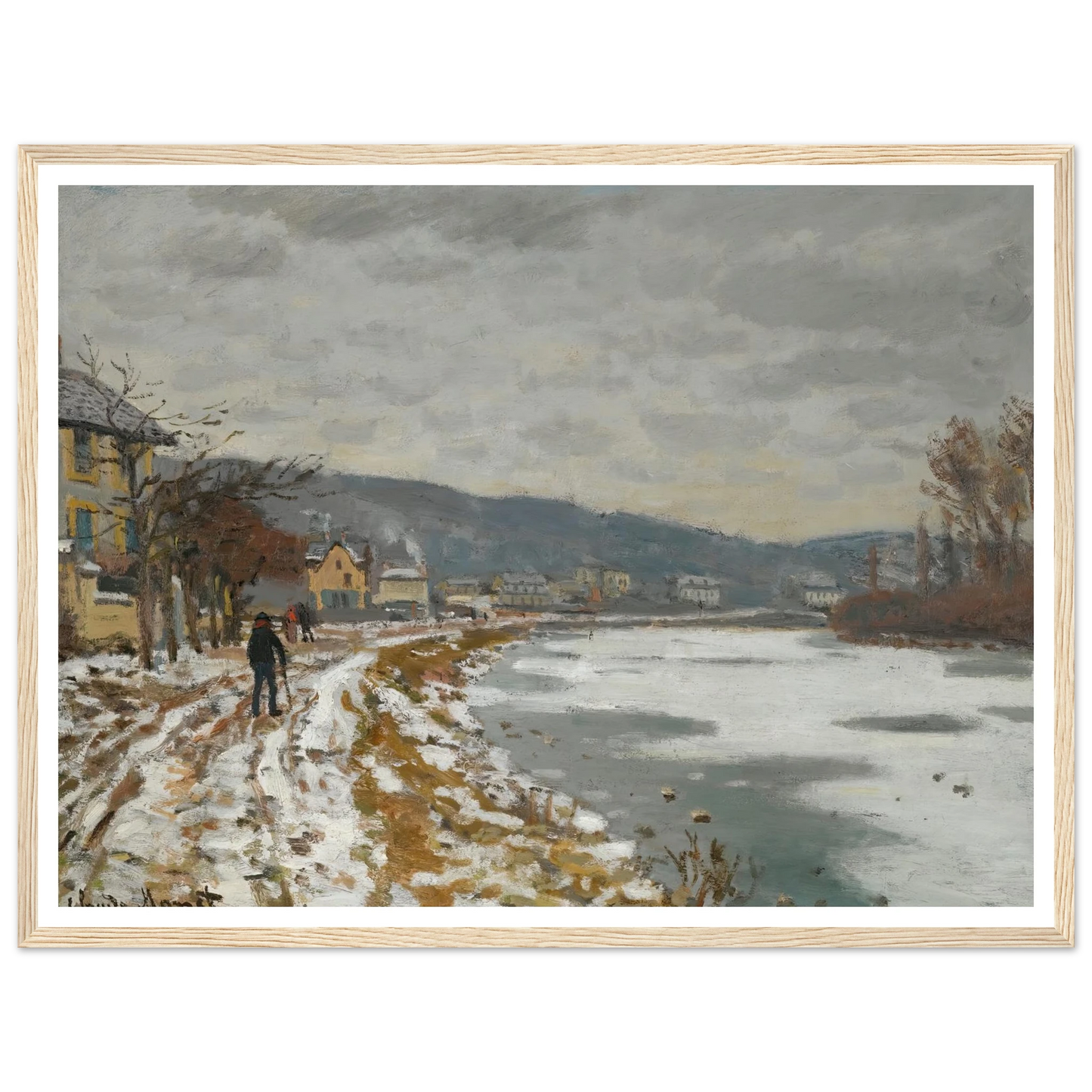 La Seine À Bougival (1869) Art Print | Claude Monet - Framed Poster - 30x40 cm / 12x16″ - Black frame