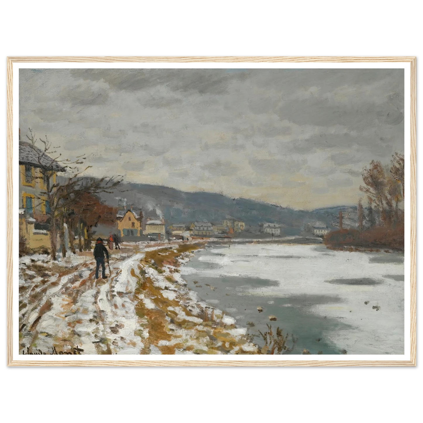 La Seine À Bougival (1869) Art Print | Claude Monet - Framed Poster - 30x40 cm / 12x16″ - Black frame