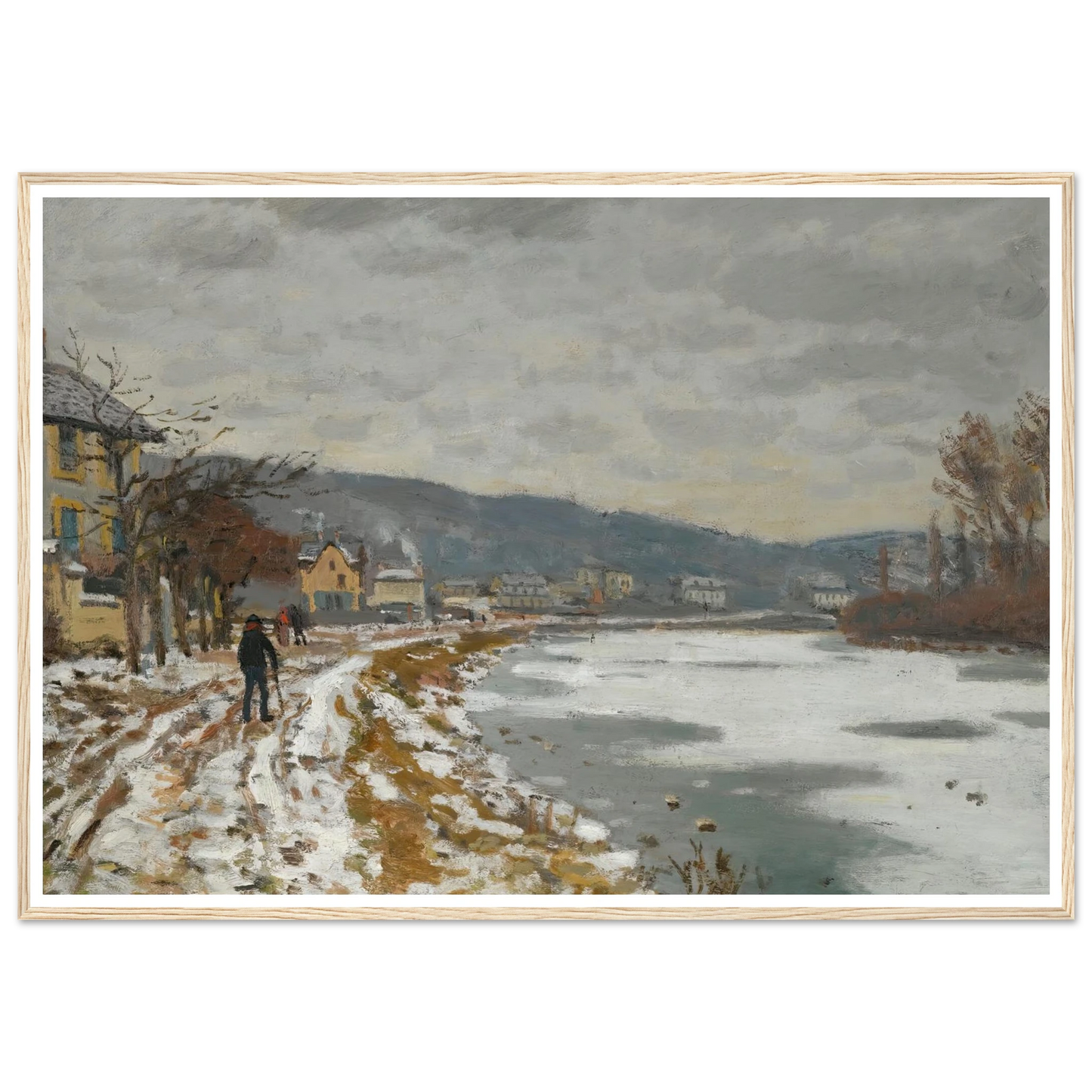 La Seine À Bougival (1869) Art Print | Claude Monet - Framed Poster - 30x40 cm / 12x16″ - Black frame