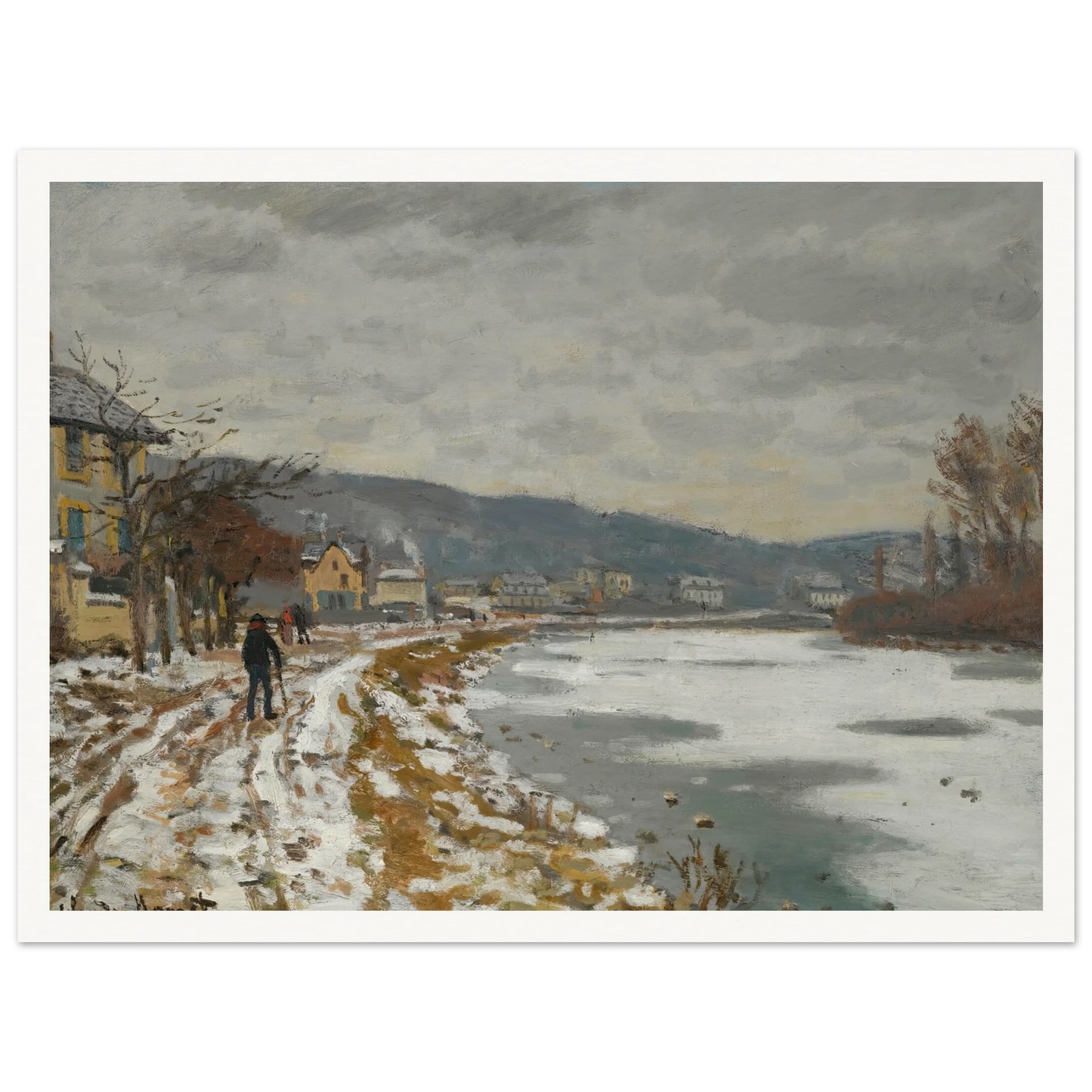 La Seine À Bougival (1869) Art Print | Claude Monet - Framed Poster - 30x40 cm / 12x16″ - Black frame