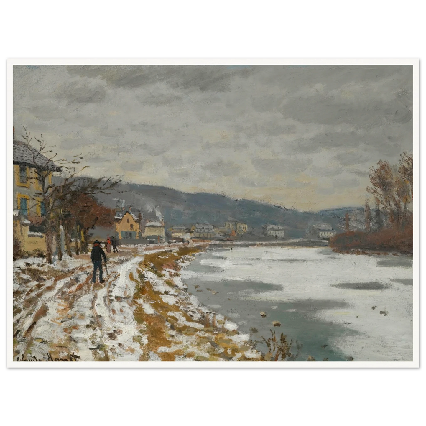 La Seine À Bougival (1869) Art Print | Claude Monet - Framed Poster - 30x40 cm / 12x16″ - Black frame