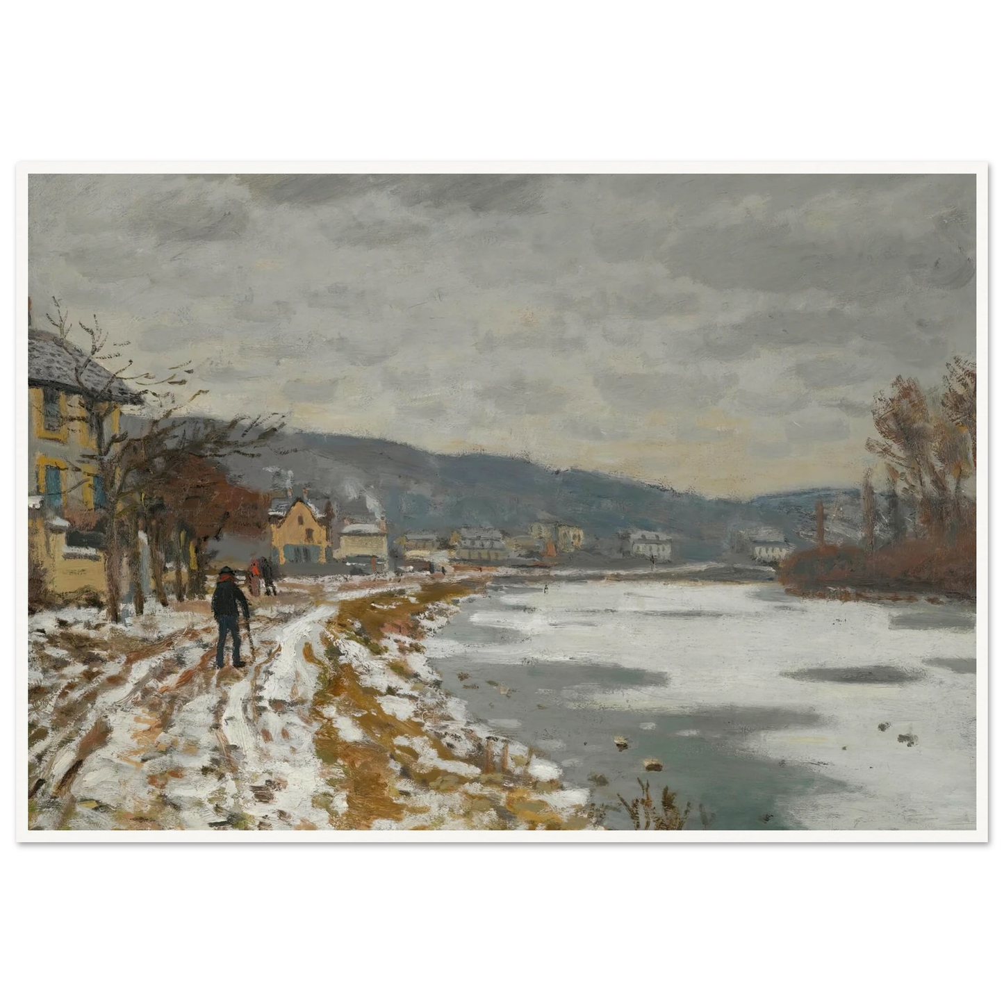 La Seine À Bougival (1869) Art Print | Claude Monet - Framed Poster - 30x40 cm / 12x16″ - Black frame