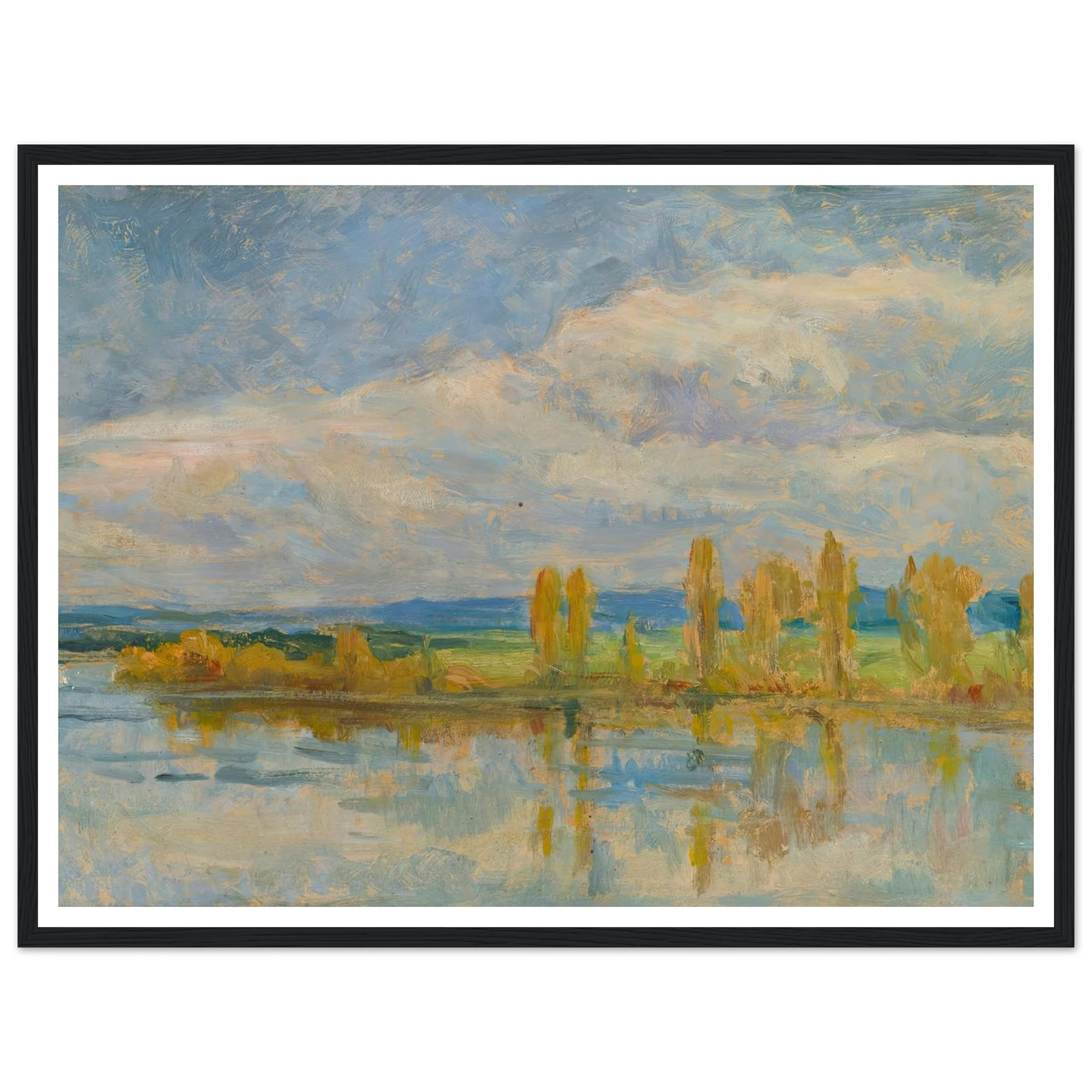La Seine À Guernes Art Print | Maximilien Luce - Framed Poster - 30x40 cm / 12x16″ - Black frame