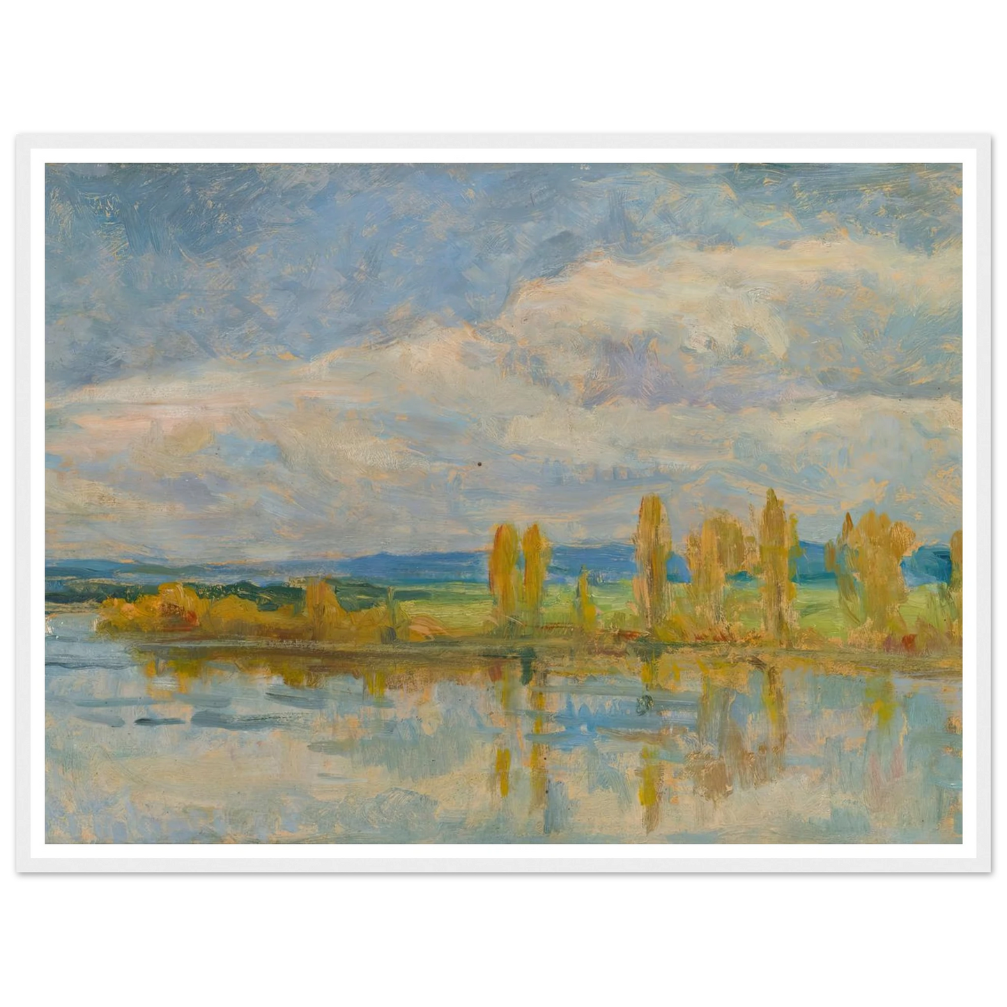 La Seine À Guernes Art Print | Maximilien Luce - Framed Poster - 30x40 cm / 12x16″ - Black frame