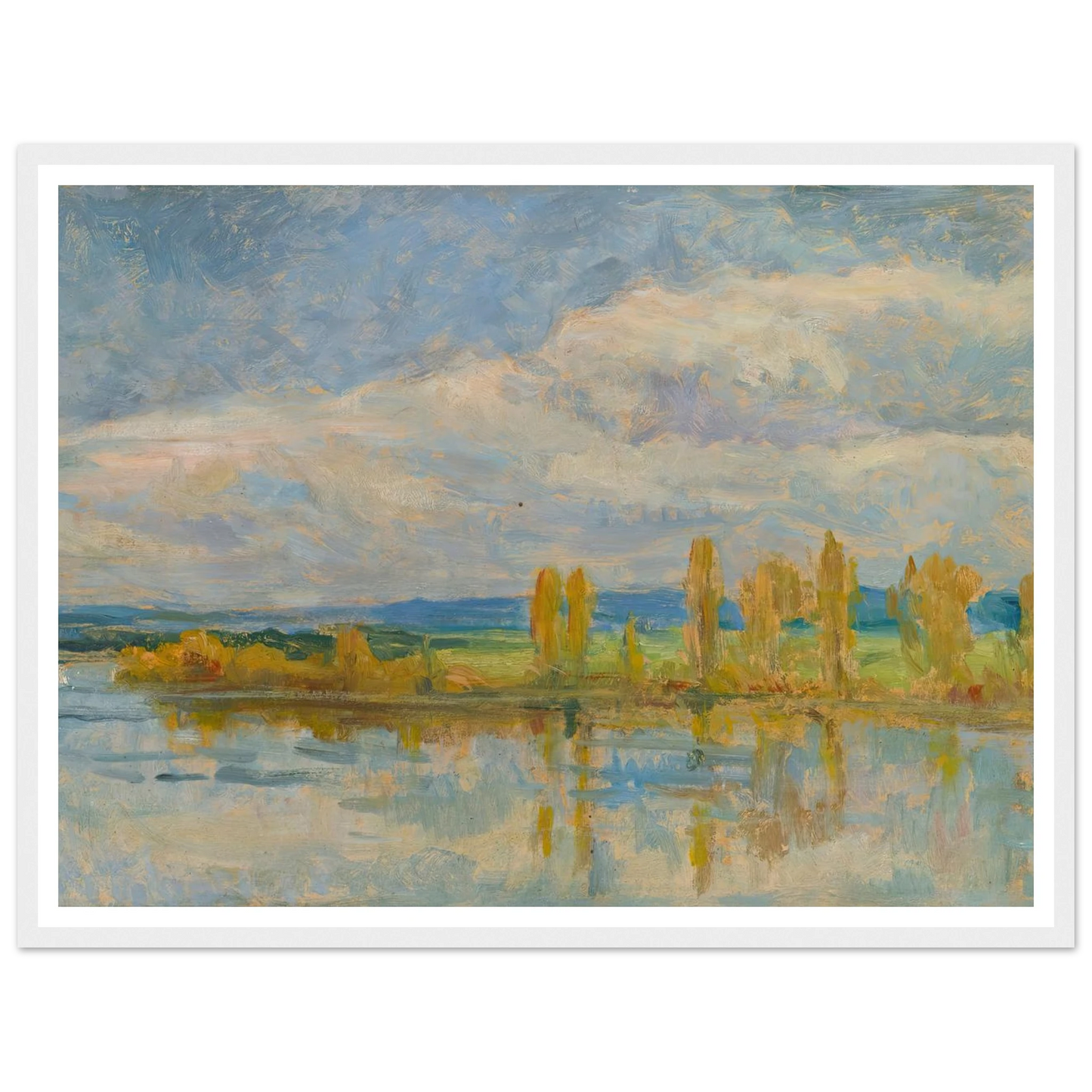 La Seine À Guernes Art Print | Maximilien Luce - Framed Poster - 30x40 cm / 12x16″ - Black frame