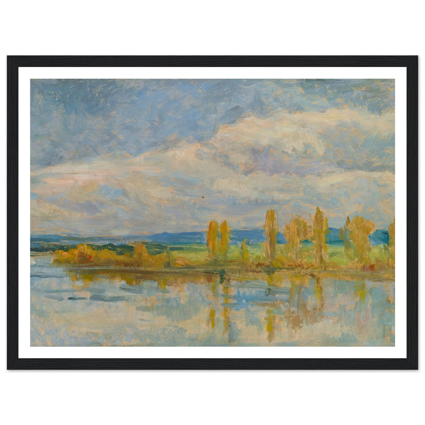 La Seine À Guernes Art Print | Maximilien Luce - Framed Poster - 30x40 cm / 12x16″ - Black frame