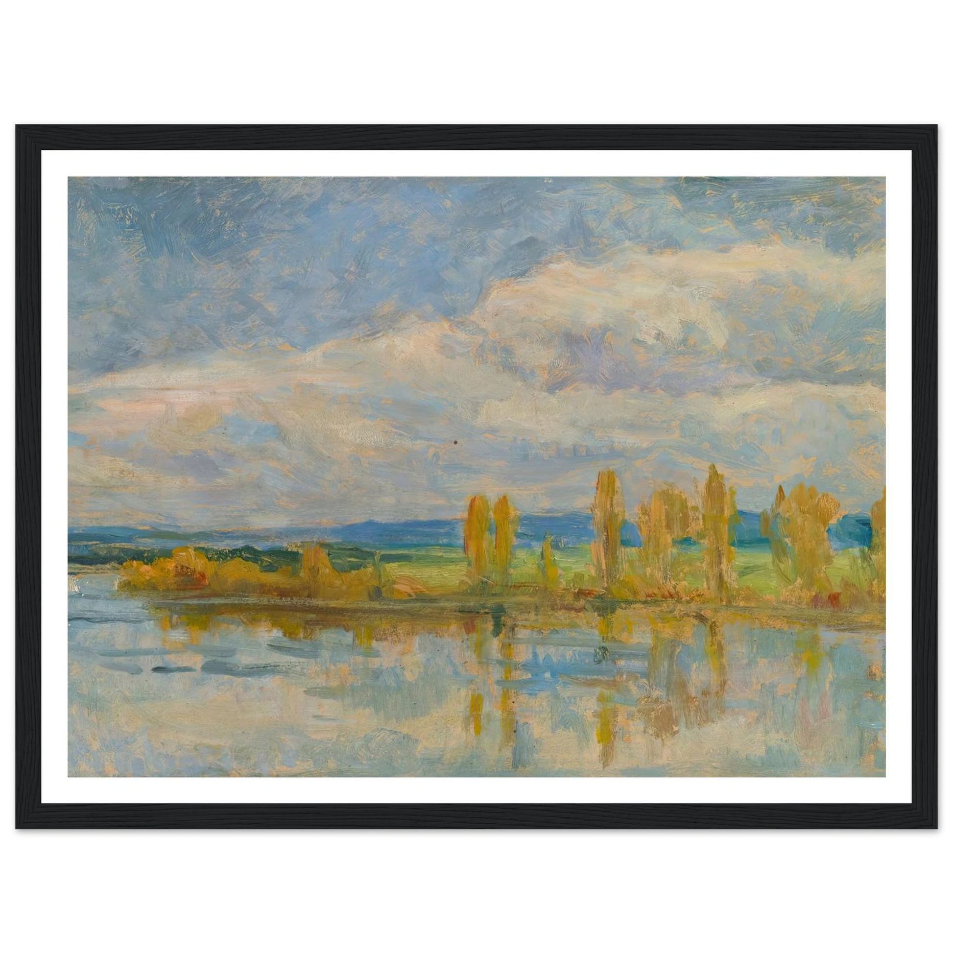 La Seine À Guernes Art Print | Maximilien Luce - Framed Poster - 30x40 cm / 12x16″ - Black frame